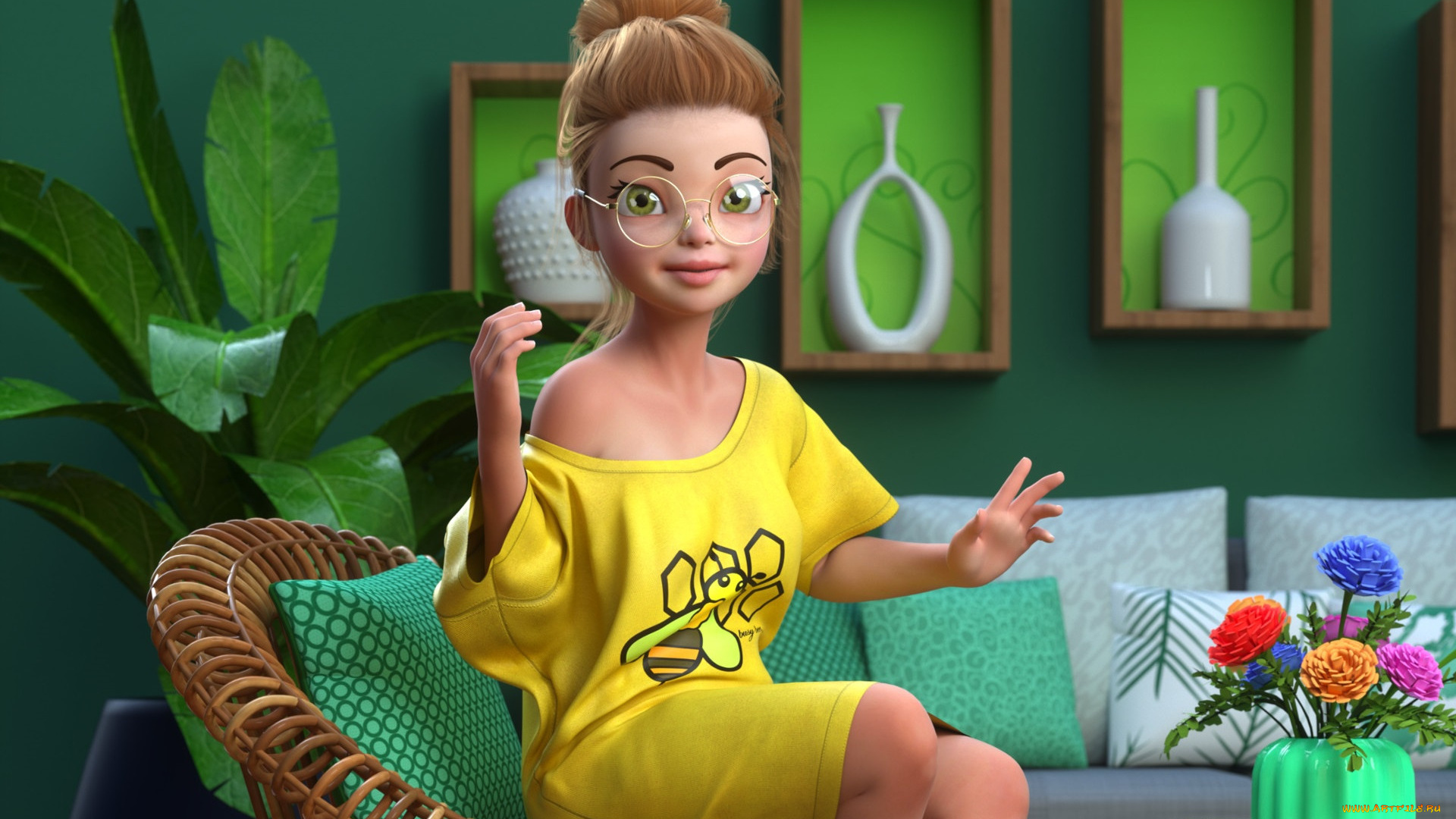 красотка, 3д, графика, люди, , people, девушка, красивая, супер, секси, няша, нежная, классная, модница, лапочка, мадам