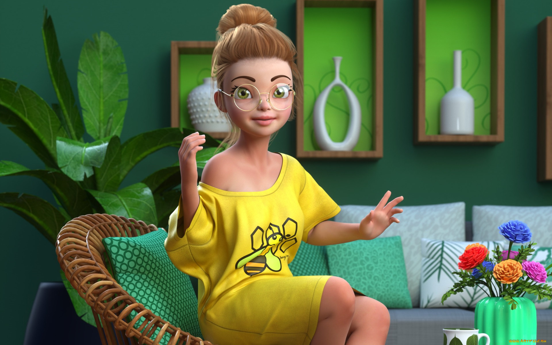 красотка, 3д, графика, люди, , people, девушка, красивая, супер, секси, няша, нежная, классная, модница, лапочка, мадам