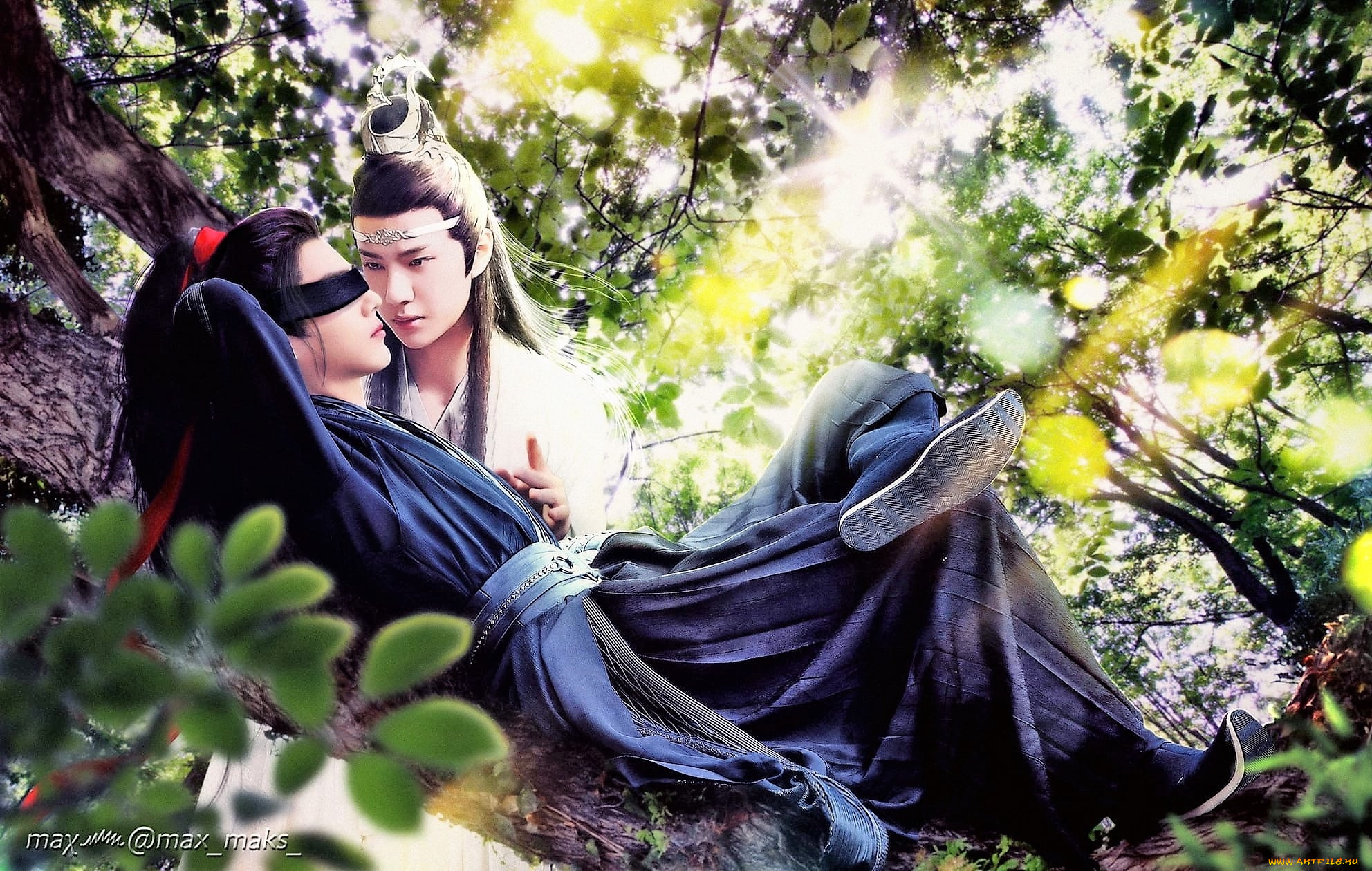 разное, компьютерный, дизайн, вэй, усянь, лань, ванцзы, повязка, дерево