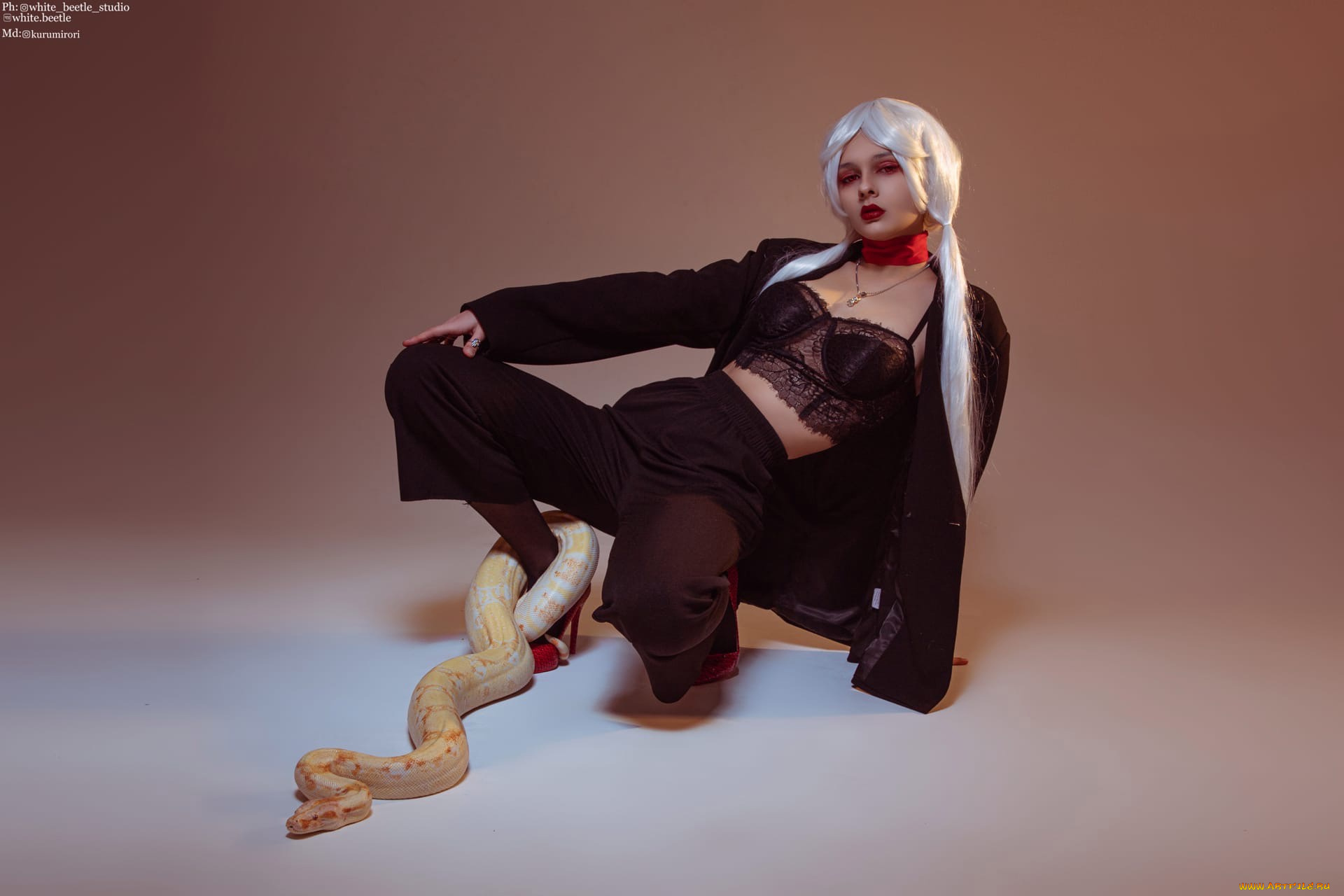 девушки, kurumirori, образ, костюм, змея