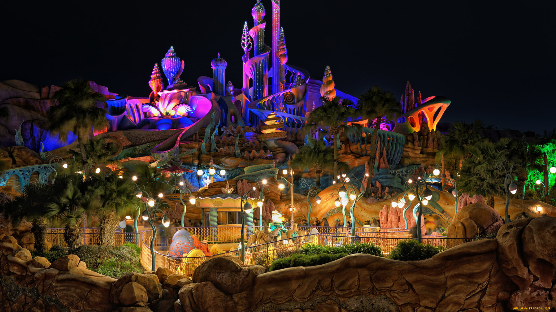 города, -, дворцы, , замки, , крепости, замок, ночь