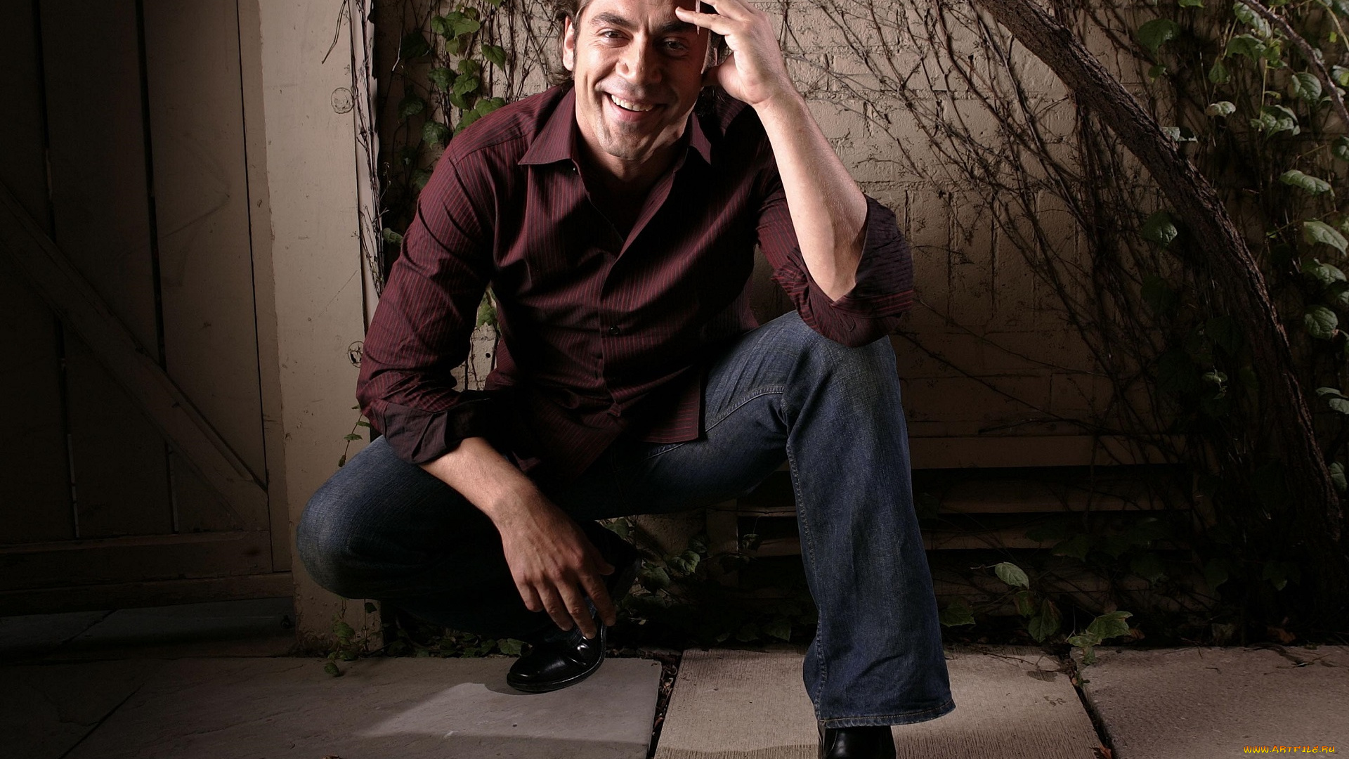 мужчины, javier, bardem, актер, рубашка, двор