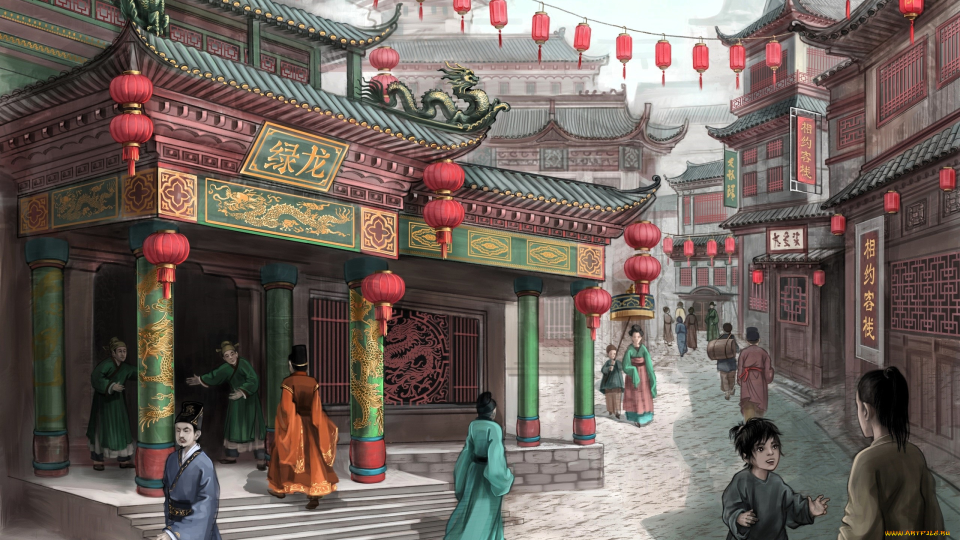 рисованное, кино, , мультфильмы, люди, улица, город, здания, дети