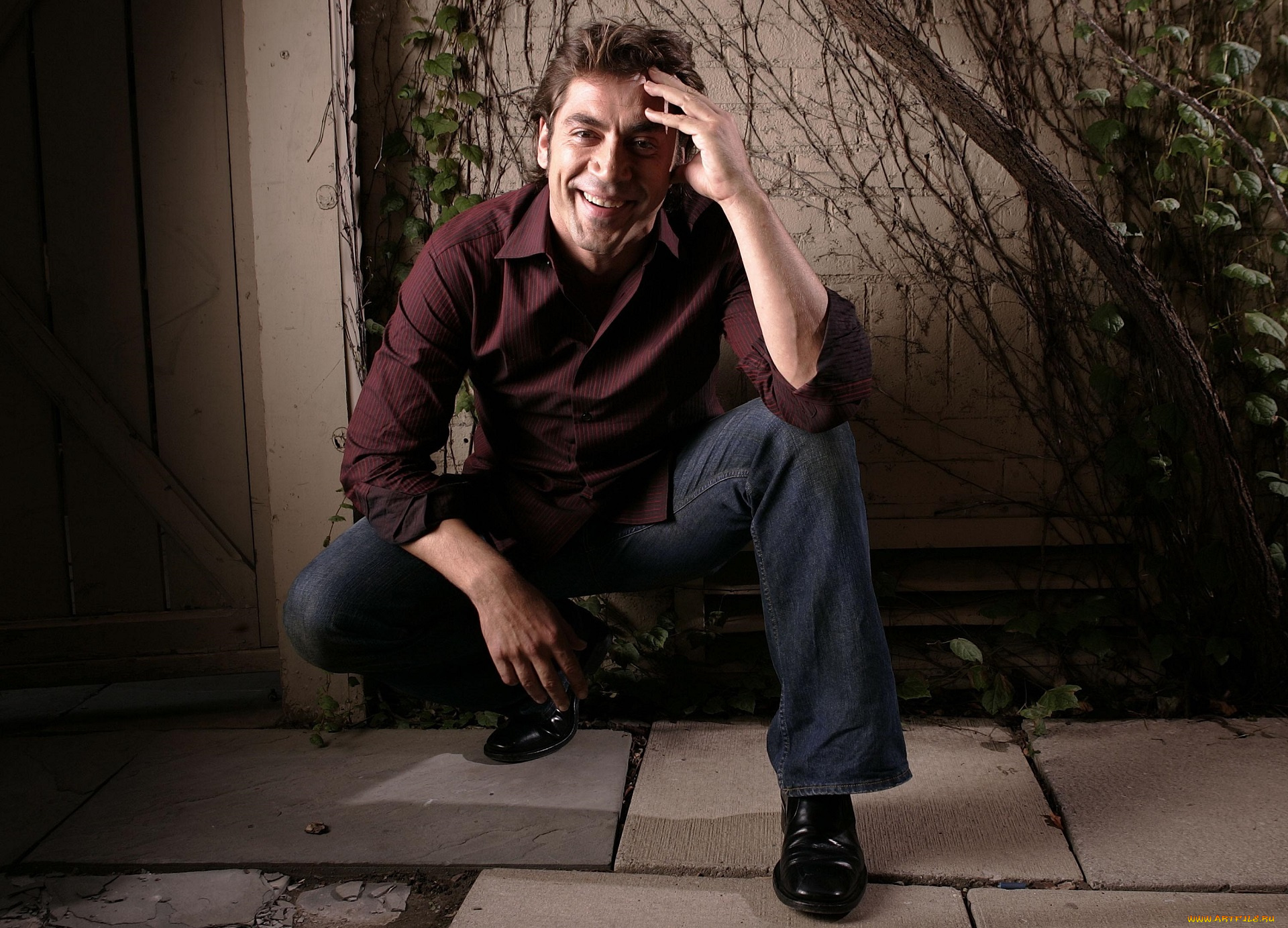 мужчины, javier, bardem, актер, рубашка, двор