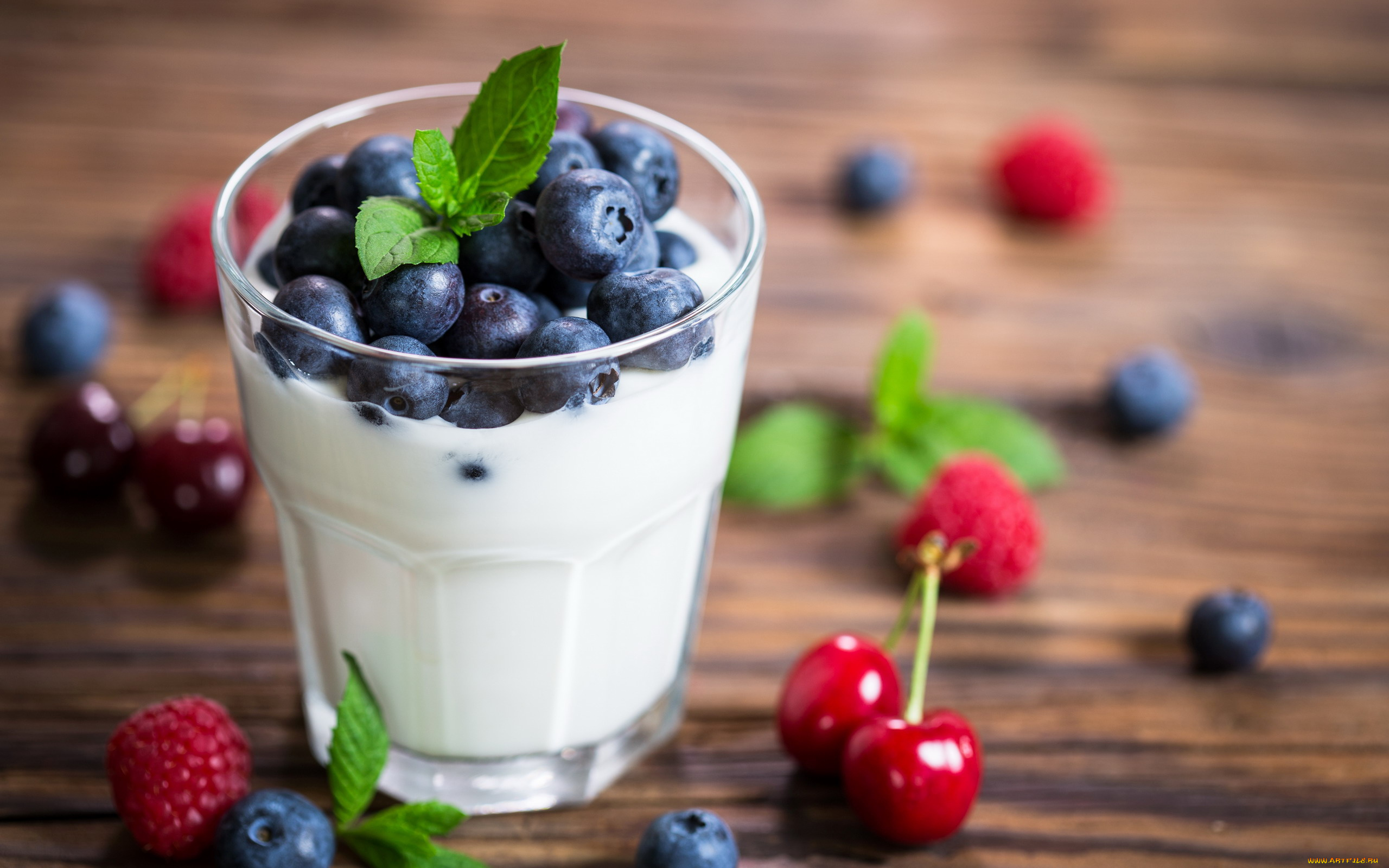 еда, мороженое, , десерты, ягоды, молочный, десерт, черника, мята