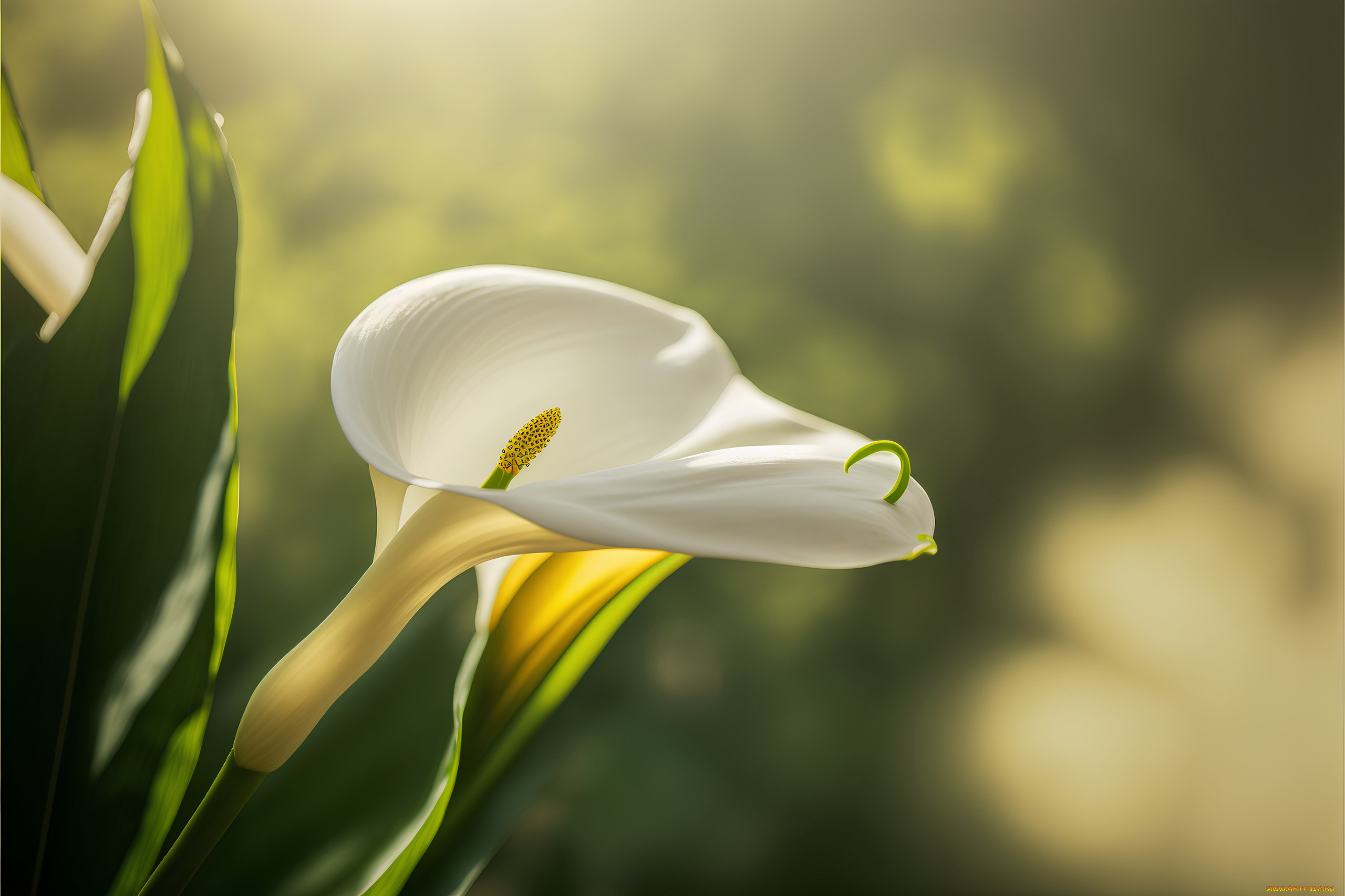 3д, графика, цветы, , flowers, белые, каллы, макро