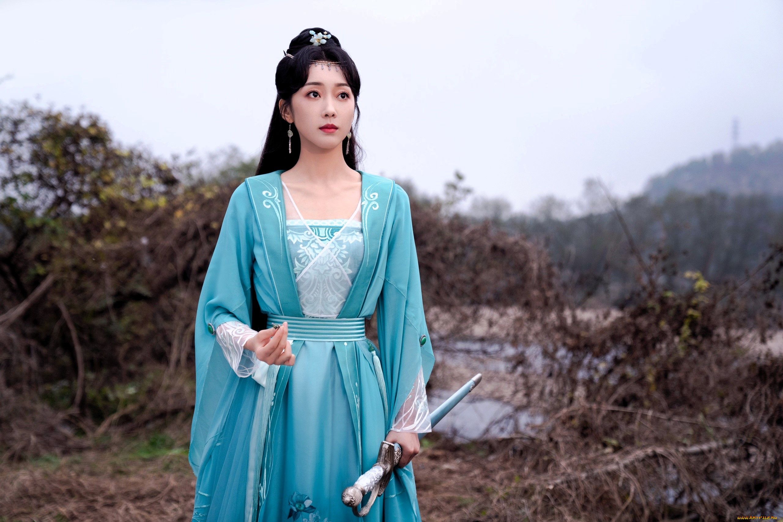 кино, фильмы, divine, destiny, девушка, меч, кусты