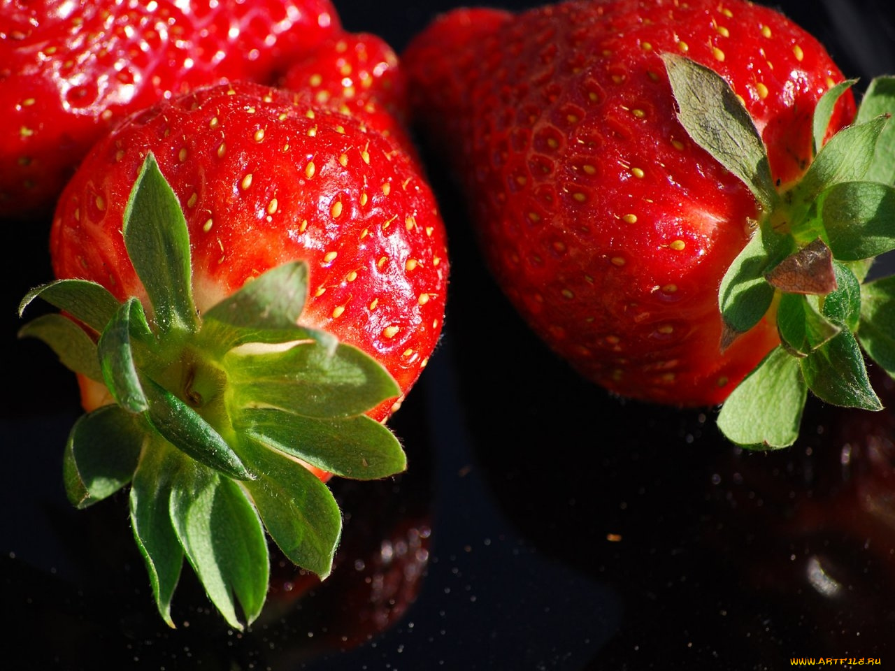 еда, клубника, земляника