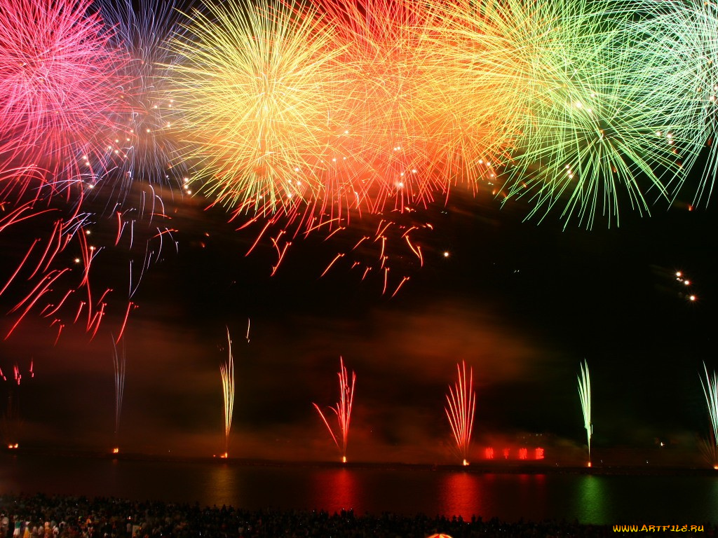 разное, салюты, фейерверки