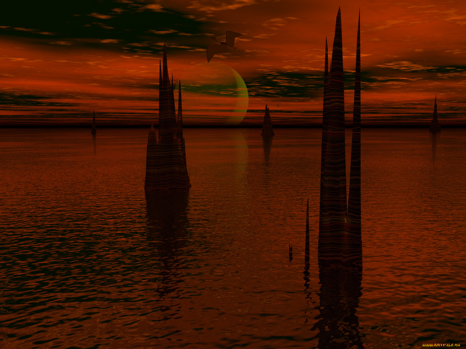 3д, графика, sea, undersea, море, планета