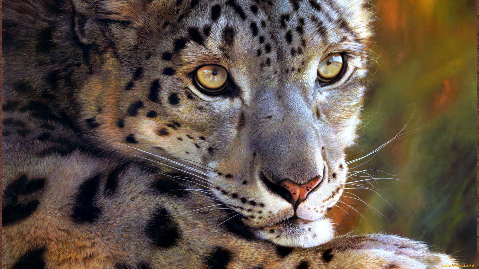 carl, brenders, west, of, the, moon, рисованные, снежный, барс, ирбис, арт