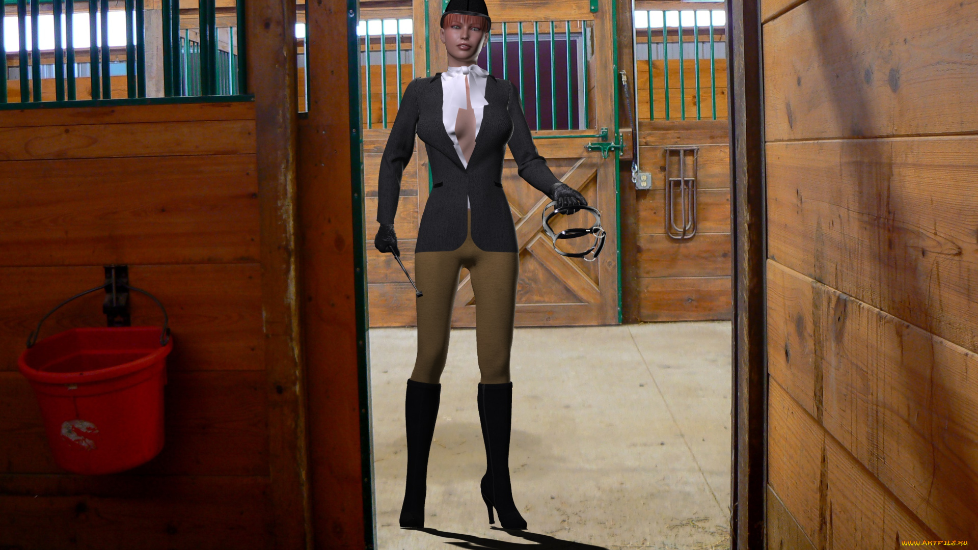 3д, графика, people, , люди, девушка, жокей