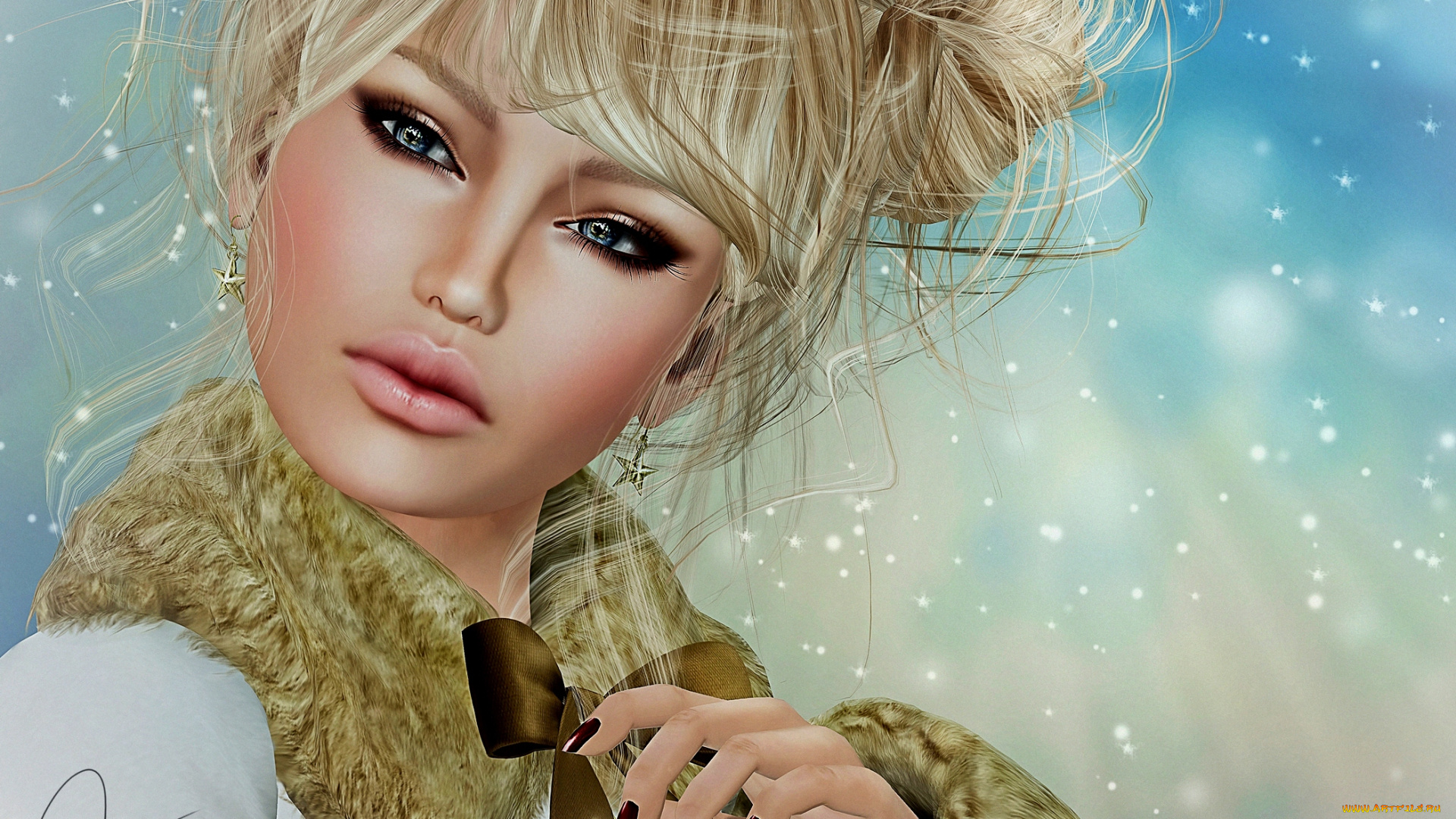 3д, графика, people, , люди, макияж, взгляд, блондинка, девушка