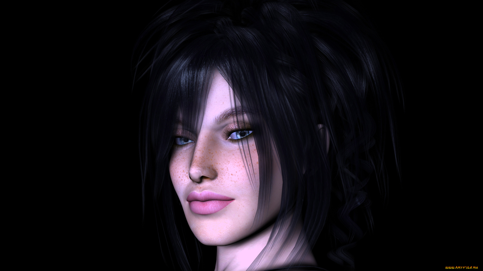 3д, графика, portraits, , портрет, фон, взгляд, девушка