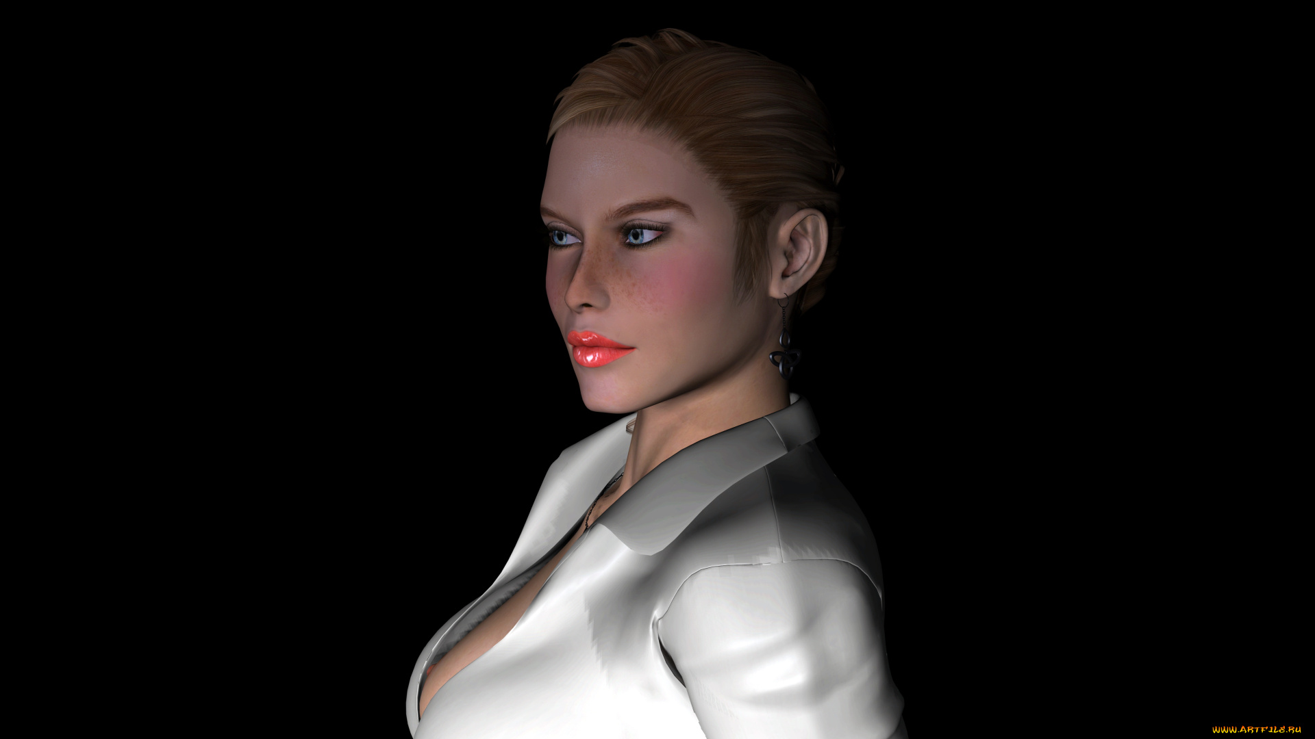 3д, графика, portraits, , портрет, фон, взгляд, девушка