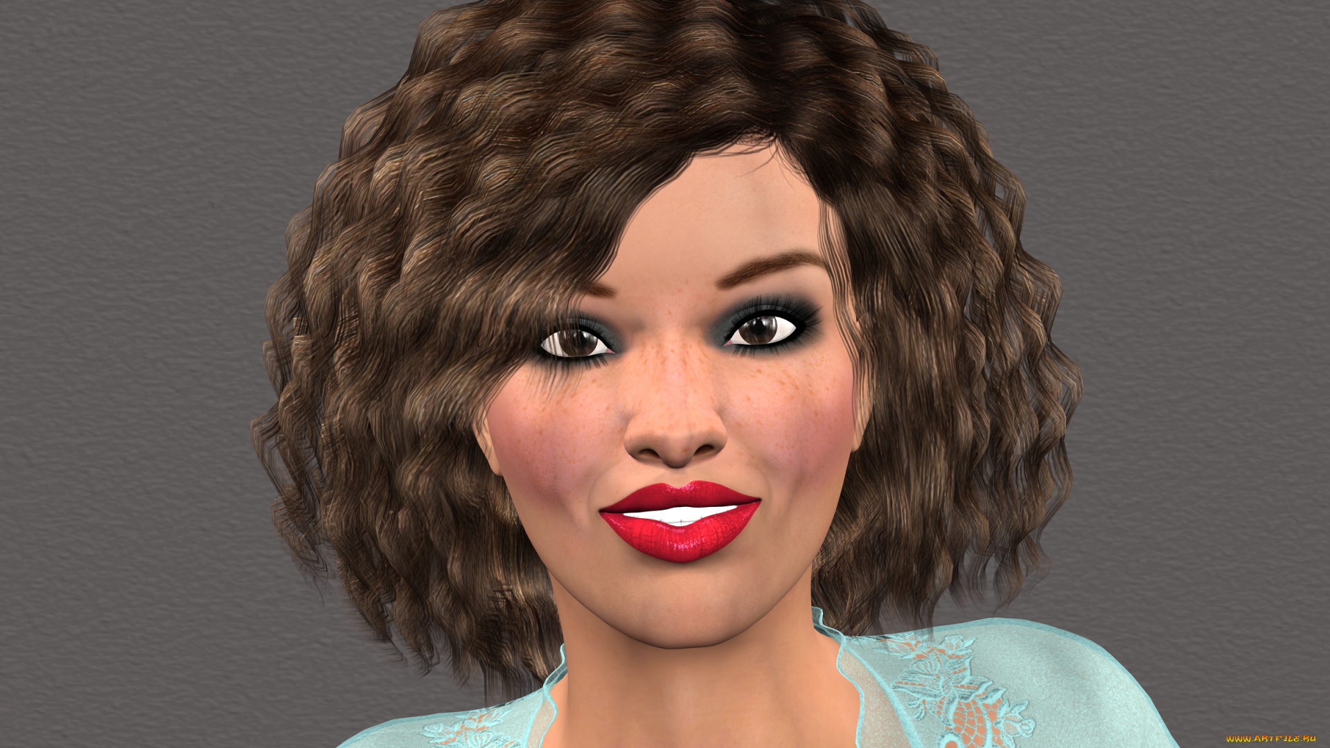 3д, графика, portraits, , портрет, улыбка, взгляд, девушка
