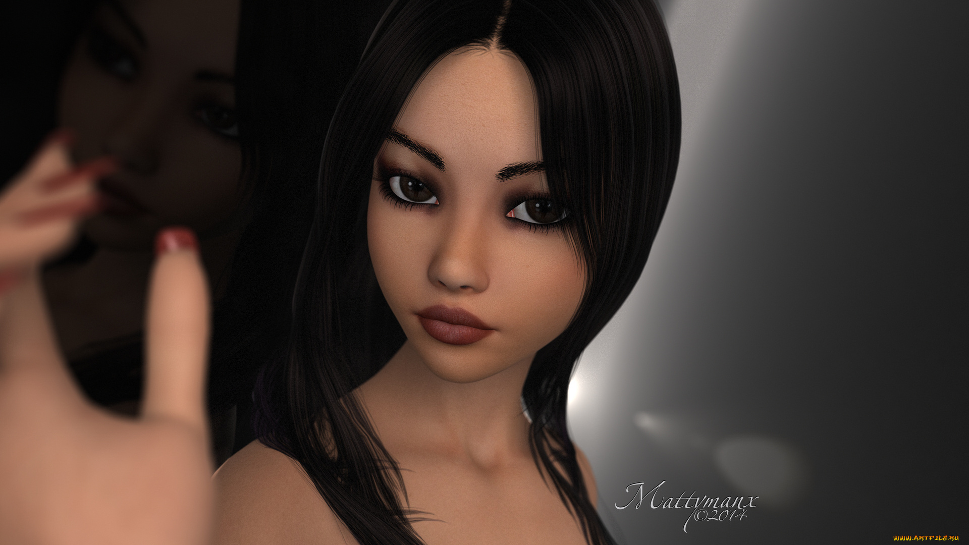 3д, графика, portraits, , портрет, взгляд, девушка