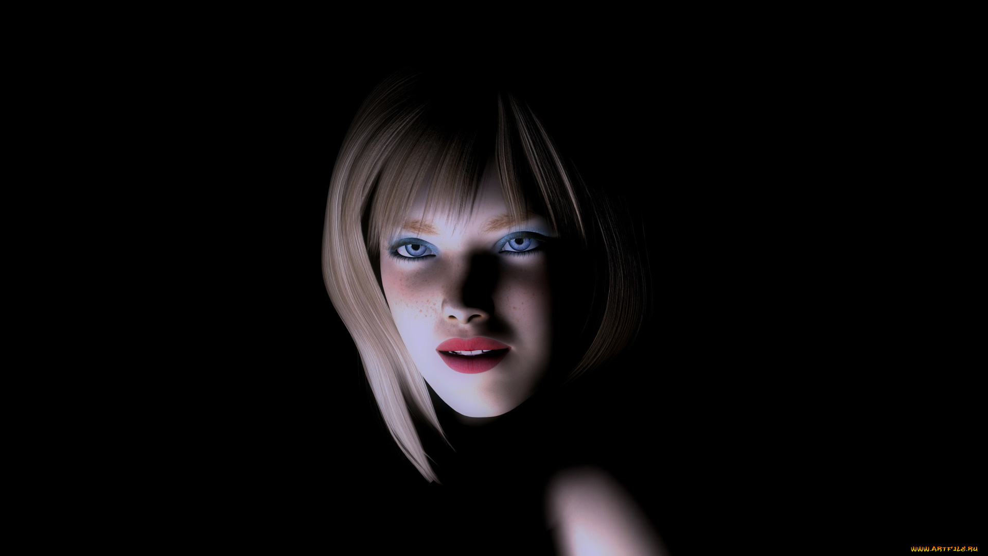 3д, графика, portraits, , портрет, взгляд, фон, девушка