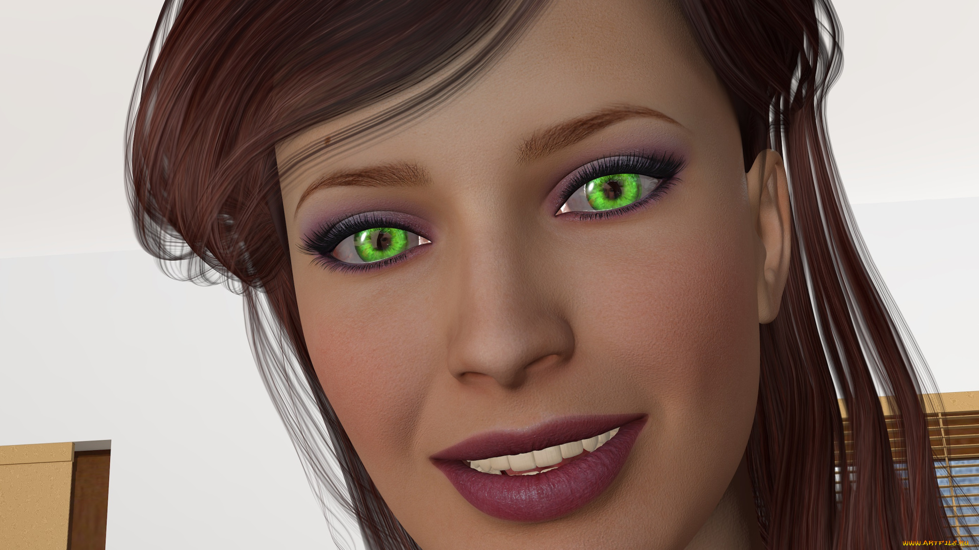 3д, графика, portraits, , портрет, взгляд, улыбка, девушка