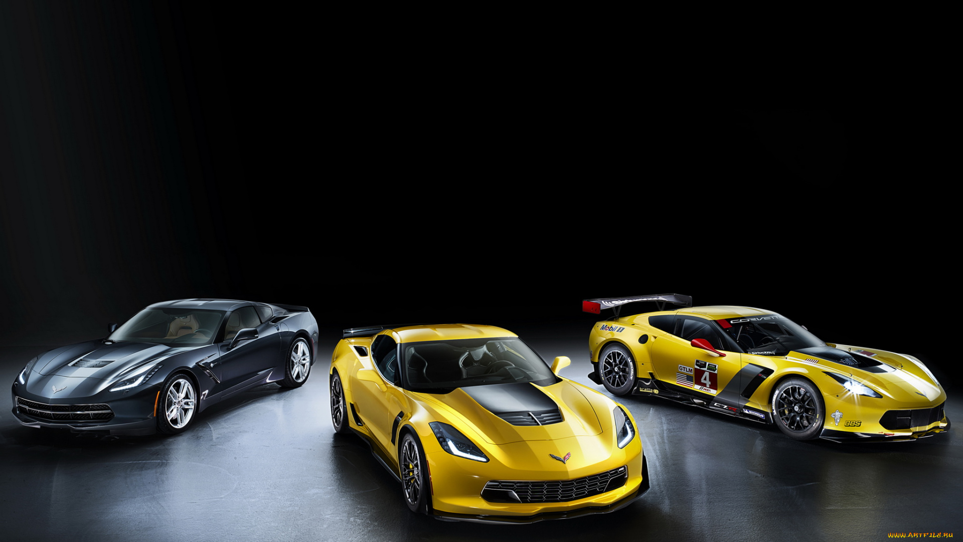 автомобили, corvette, c7, желтый, 2013