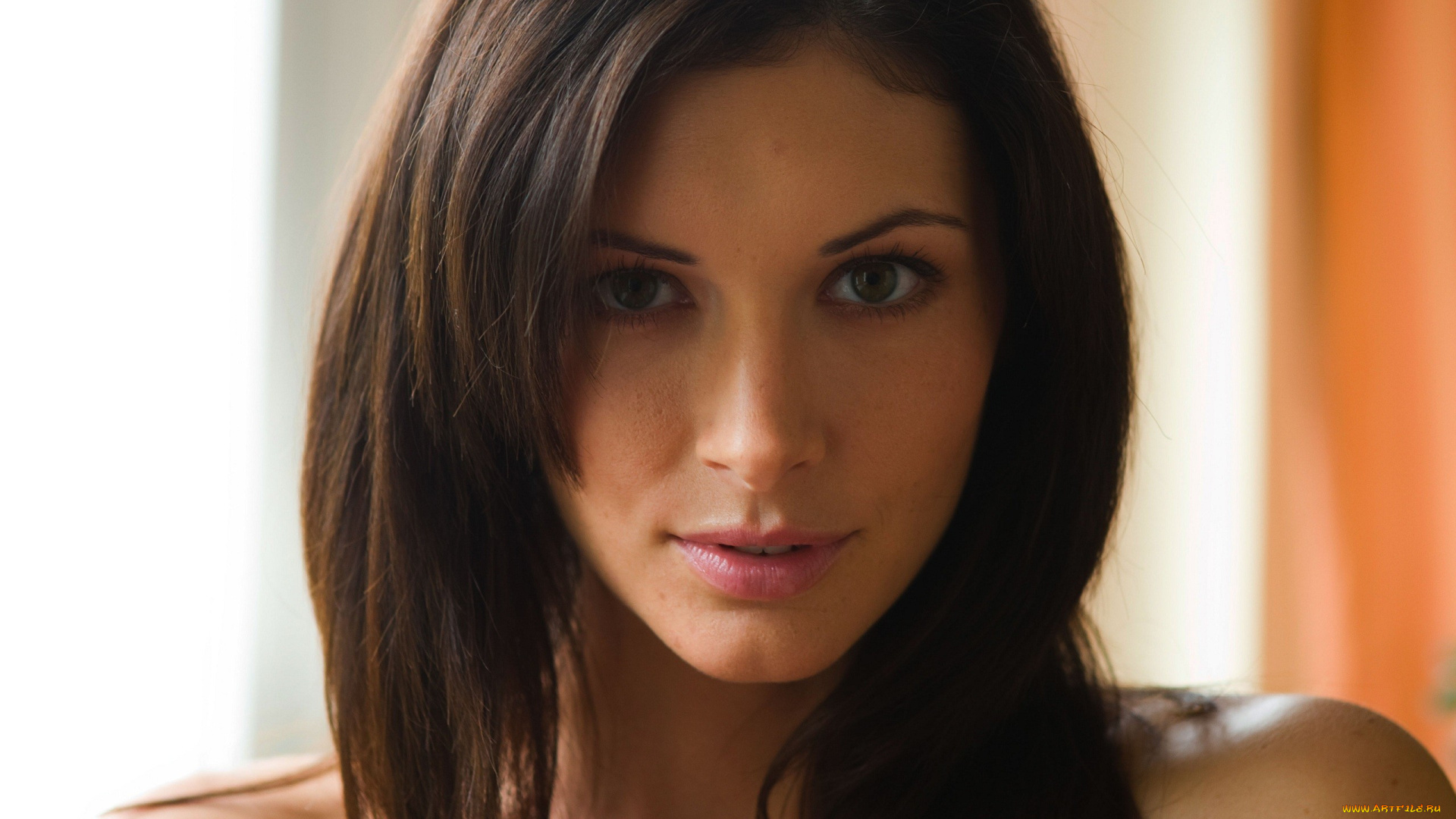 девушки, orsi, kocsis, шатенка, взгляд