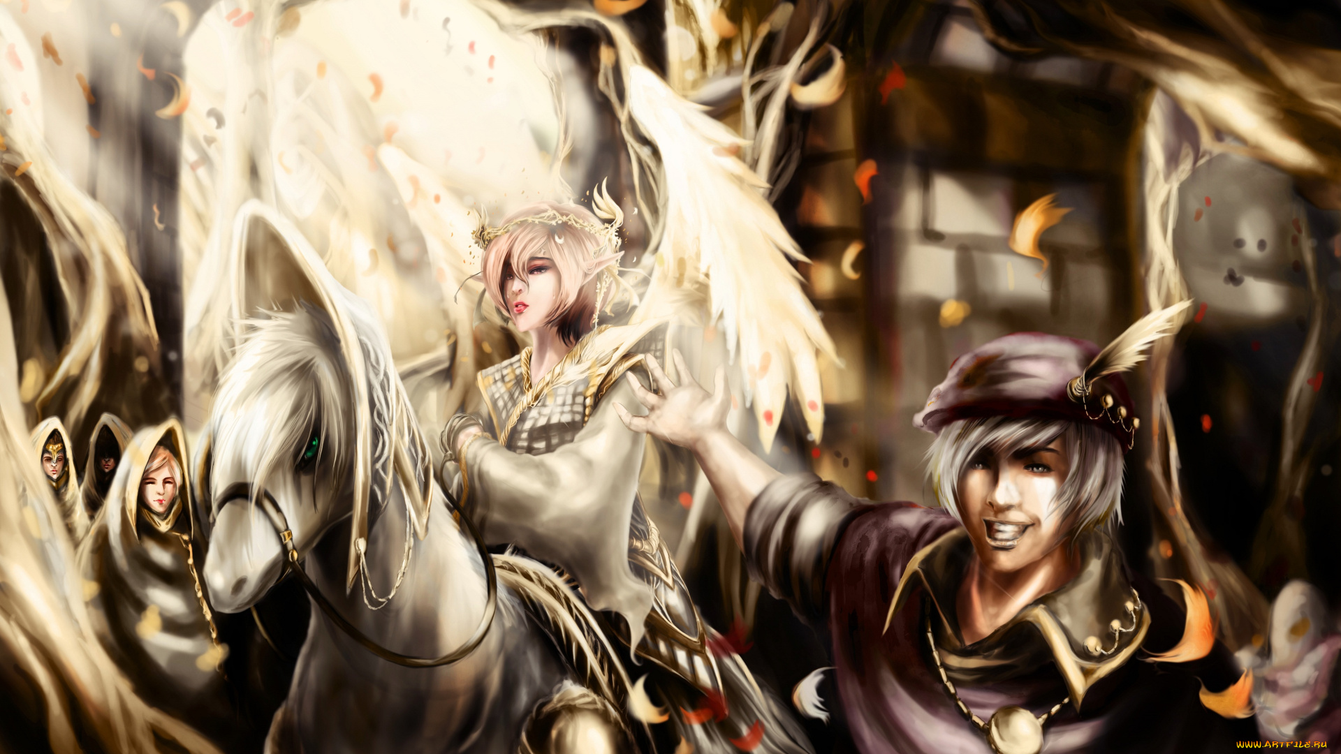 фэнтези, эльфы, ангел, эльф, люди