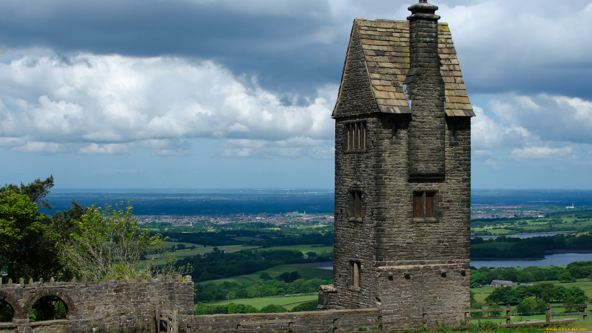 города, -, здания, , дома, панорама, стена, дом