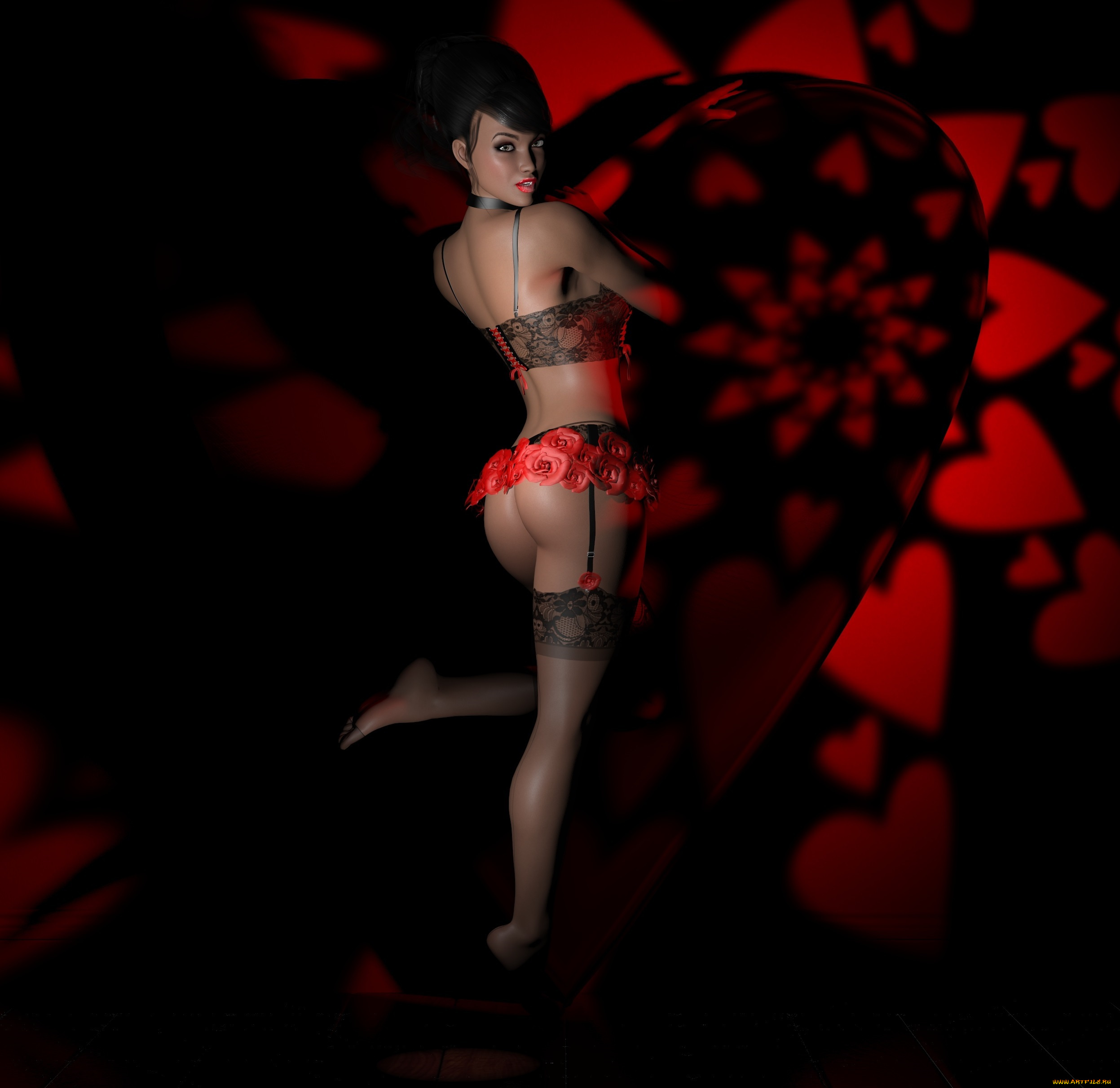 3д, графика, people, , люди, взгляд, девушка