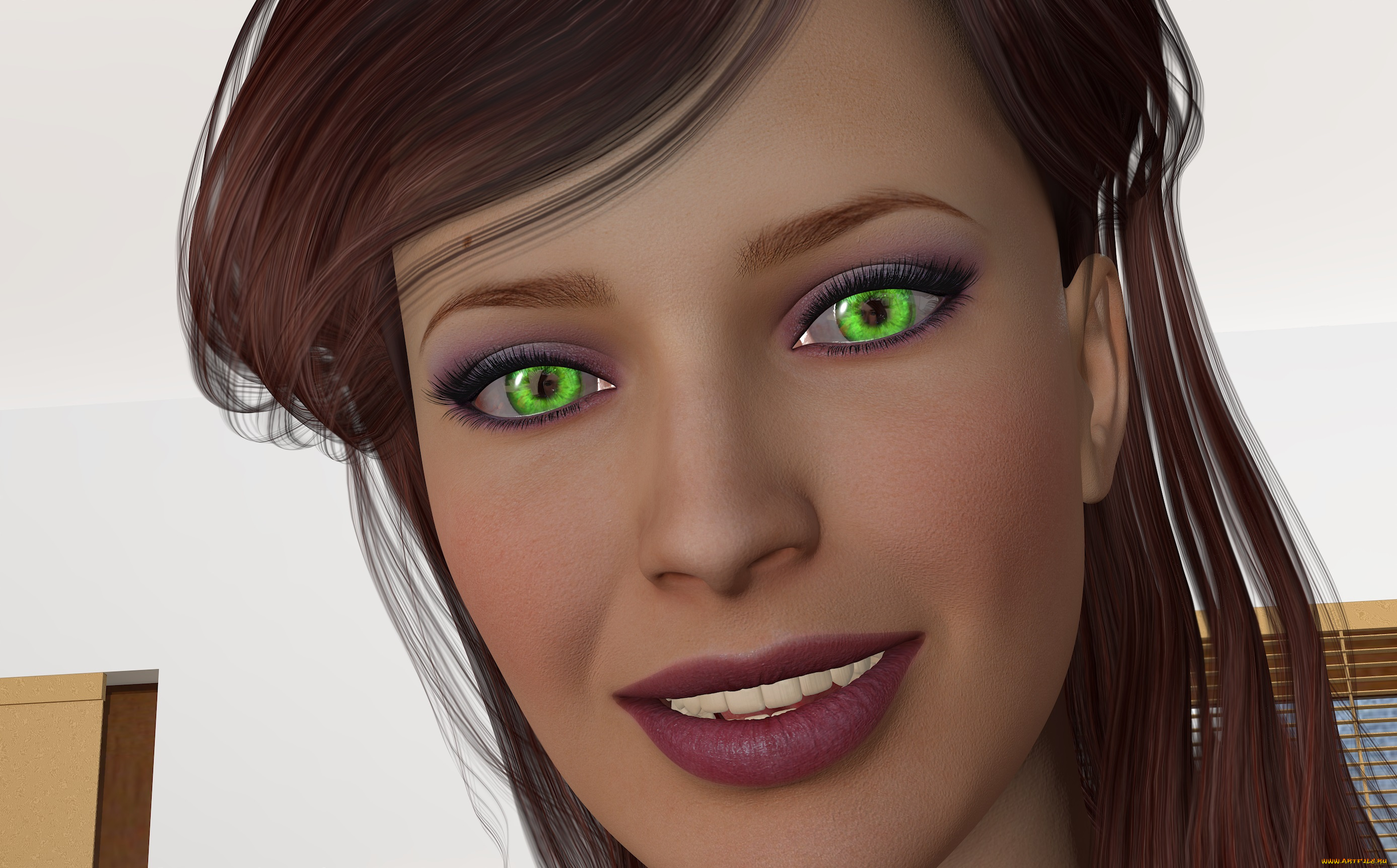 3д, графика, portraits, , портрет, взгляд, улыбка, девушка