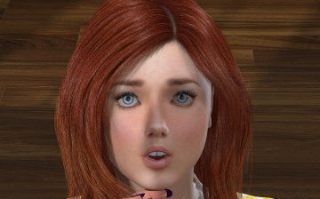 Картинка 3д+графика portraits+ портрет рыжая взгляд губы глаза лицо