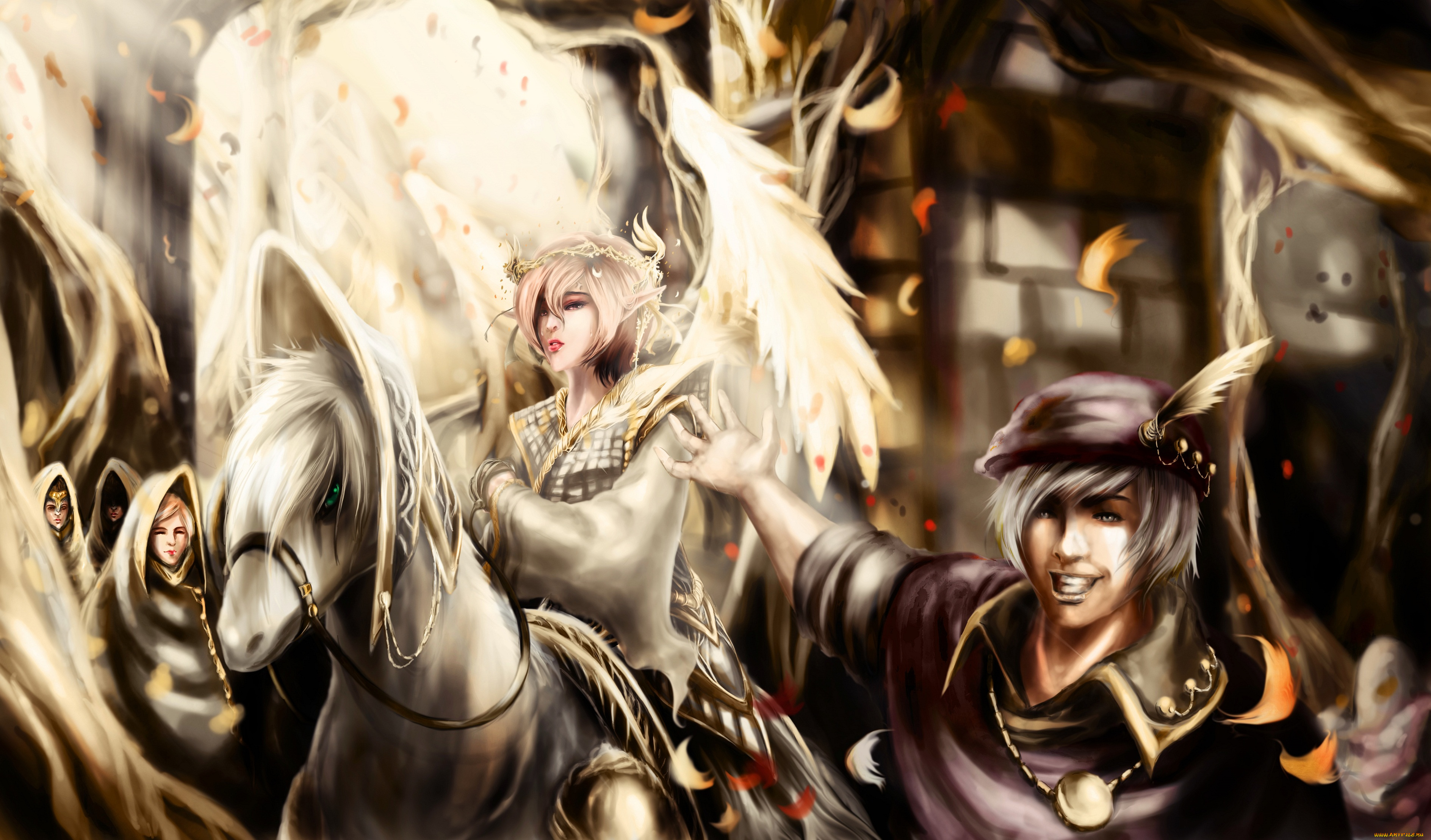 фэнтези, эльфы, ангел, эльф, люди