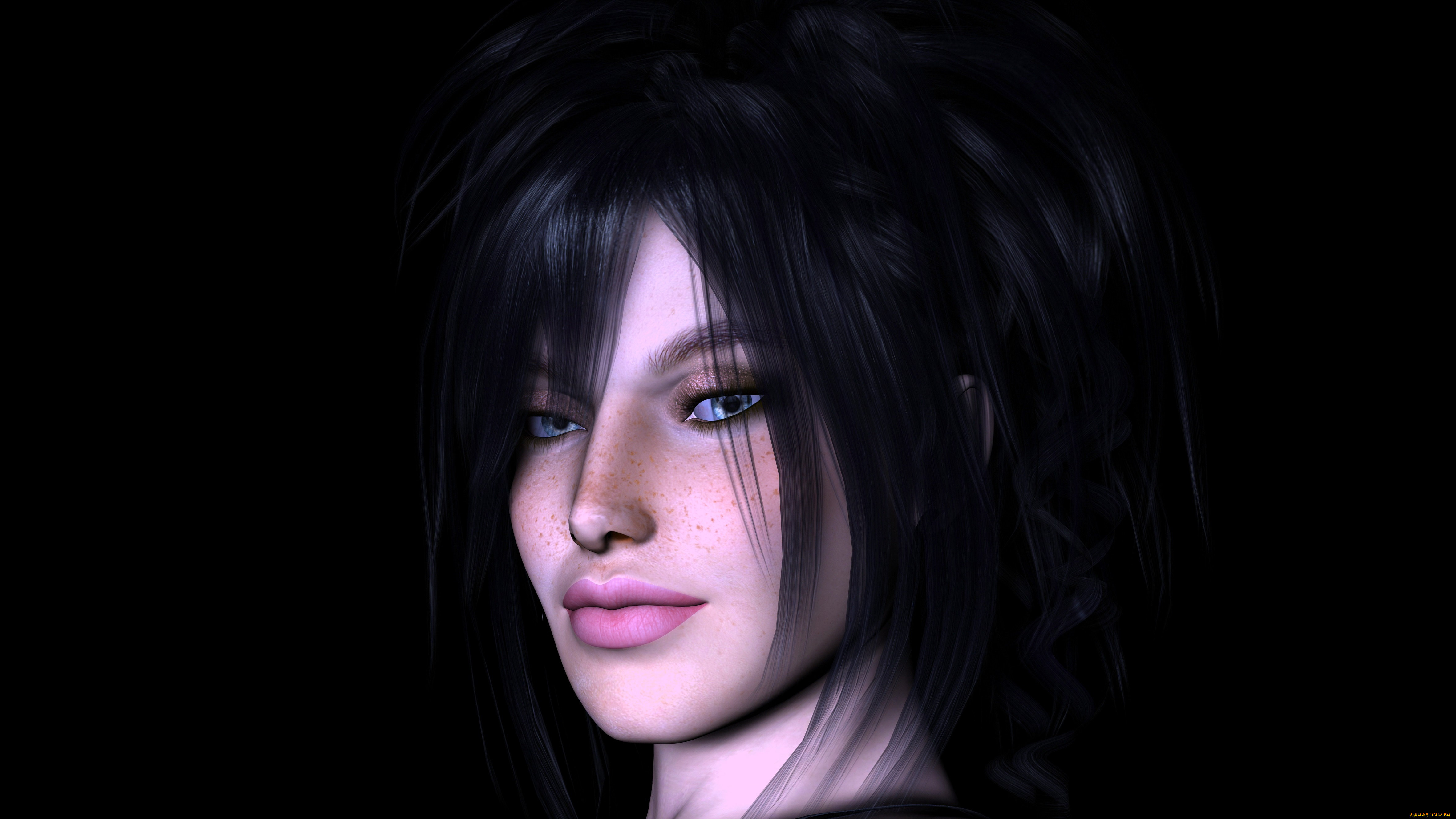 3д, графика, portraits, , портрет, фон, взгляд, девушка