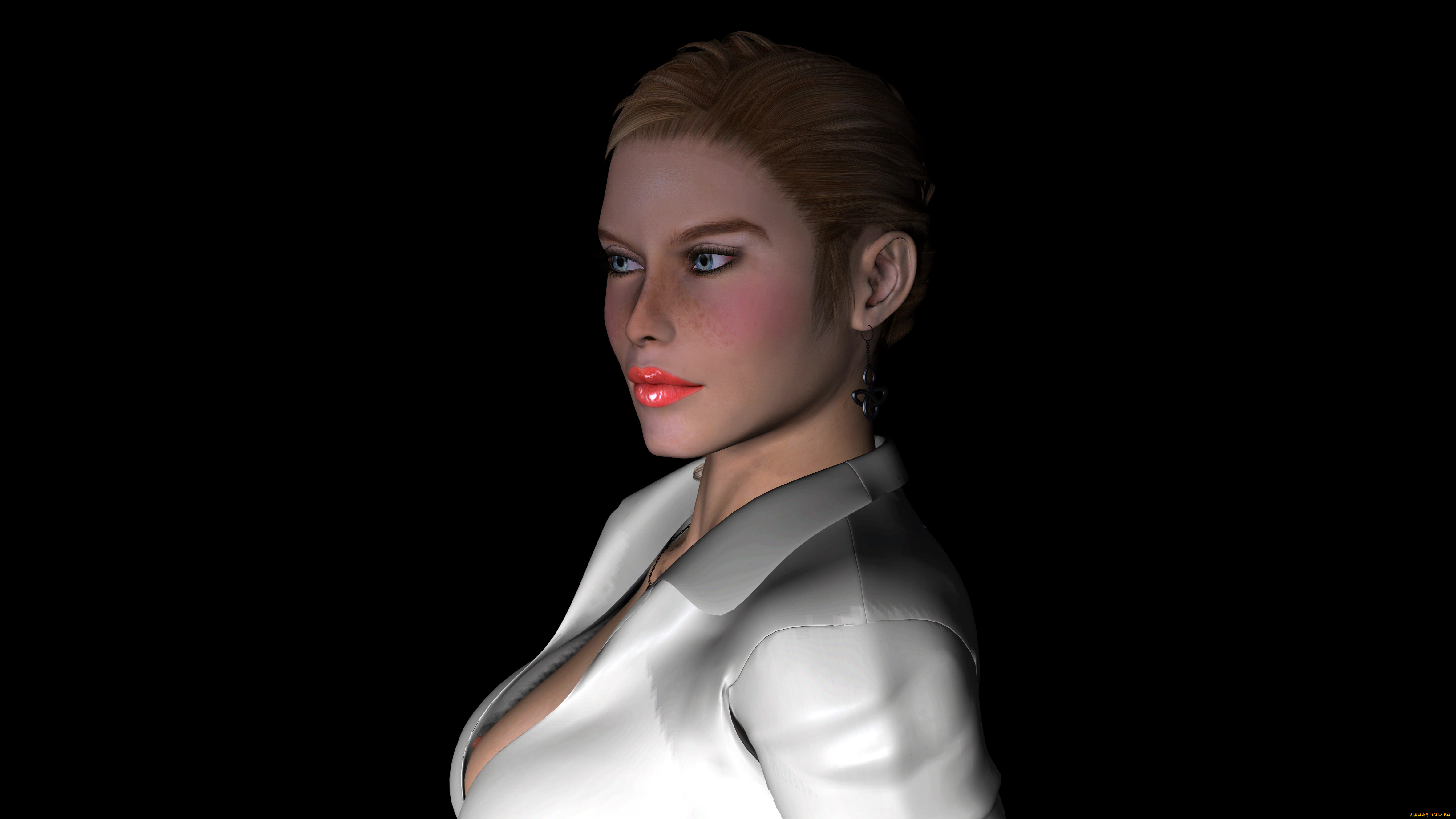 3д, графика, portraits, , портрет, фон, взгляд, девушка