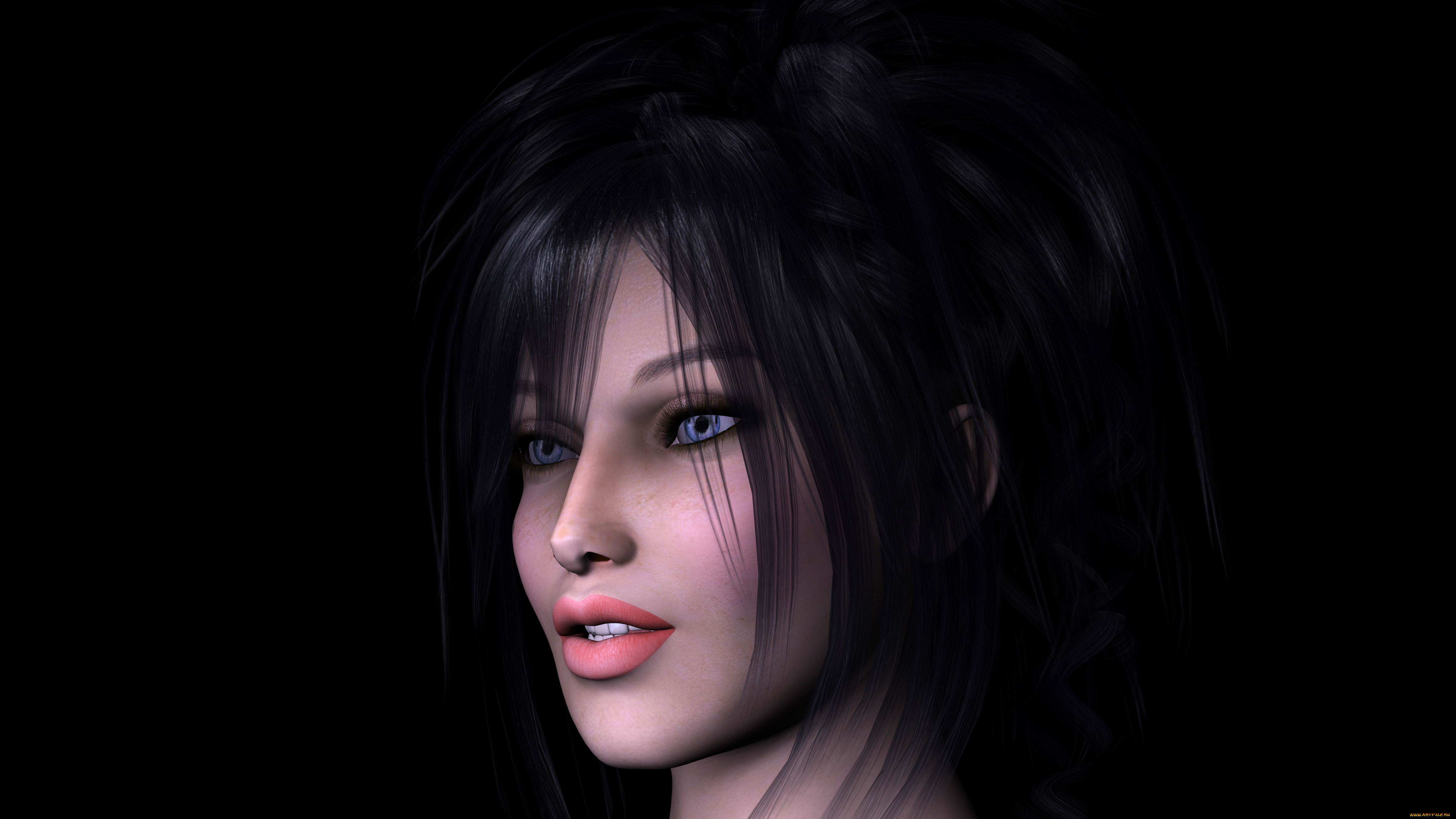 3д, графика, portraits, , портрет, взгляд, фон, девушка