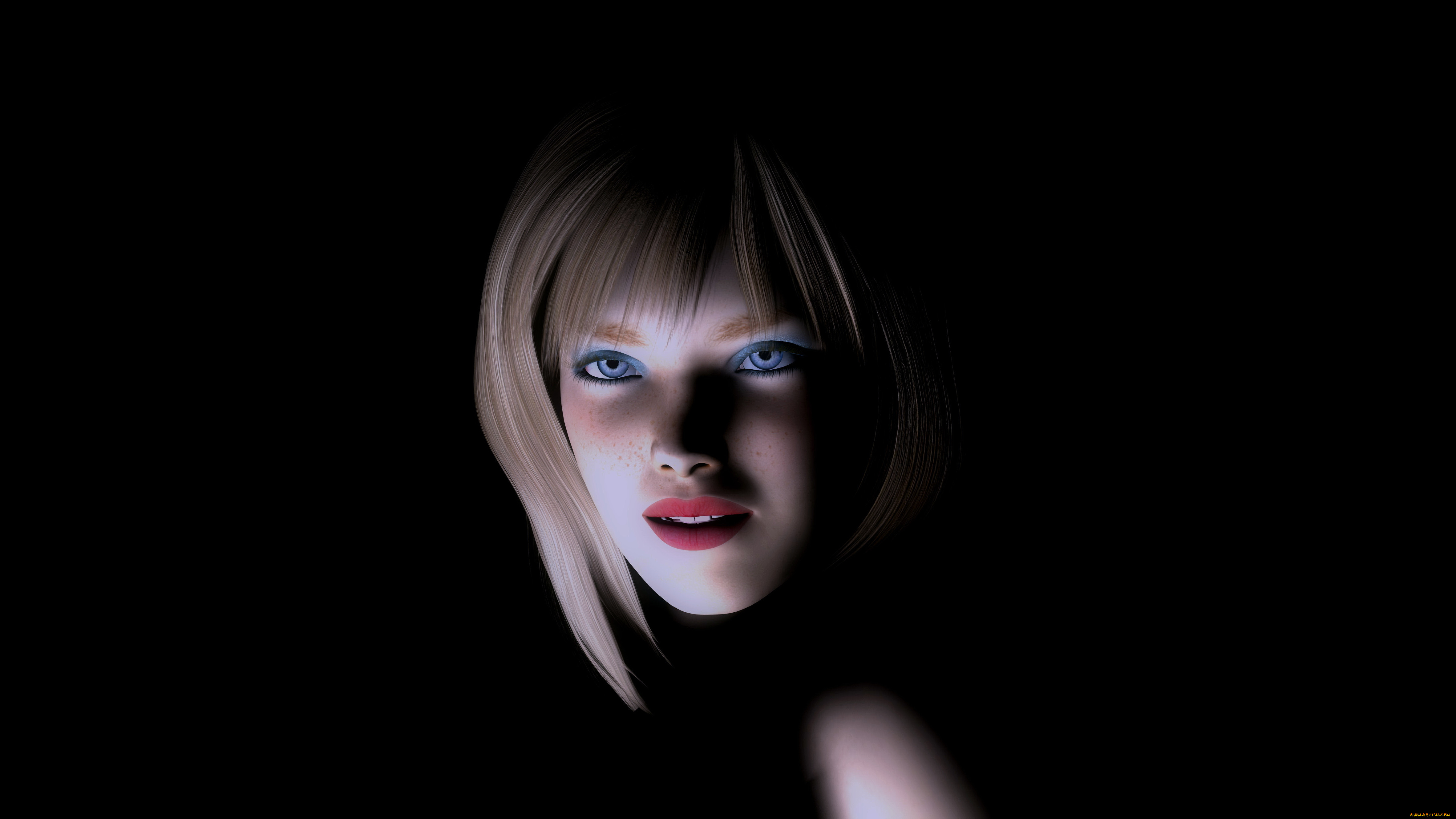 3д, графика, portraits, , портрет, взгляд, фон, девушка