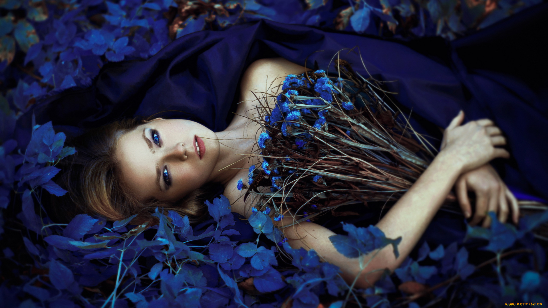 девушки, -unsort, , креатив, взгляд, цветы, девушка