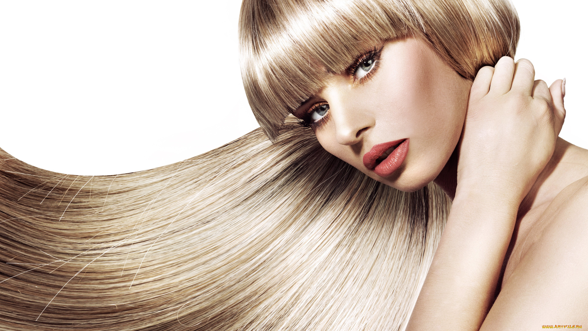 девушки, -unsort, , лица, , портреты, ресницы, губы, взгляд, рука, макияж, модель, волосы, челка, девушка