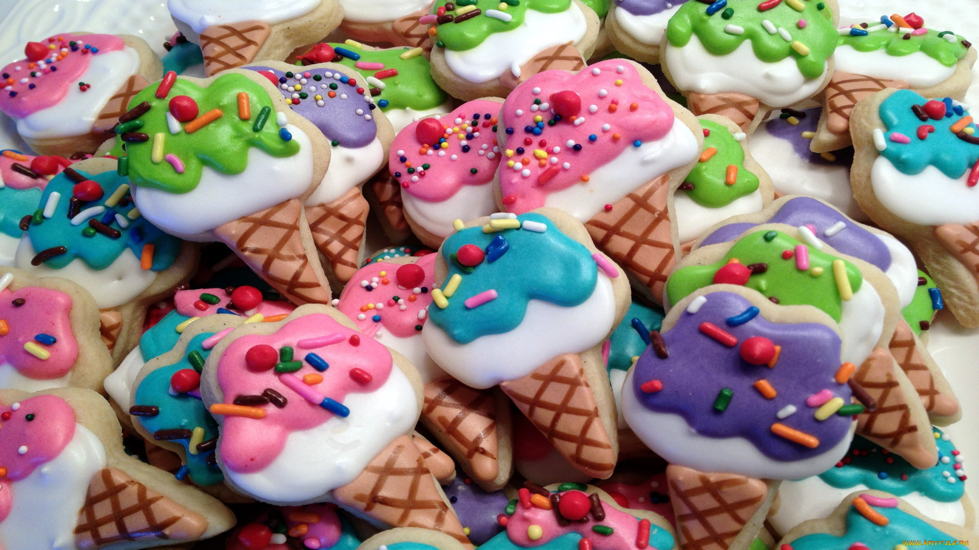 еда, пирожные, , кексы, , печенье, много