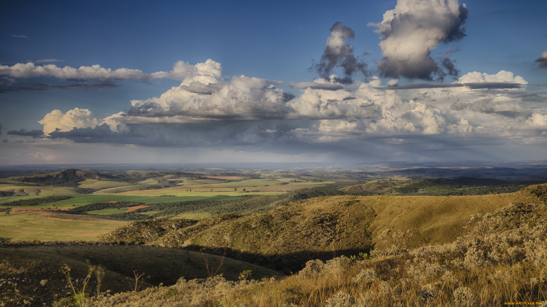 природа, пейзажи, равнина, горизонт, облака, простор