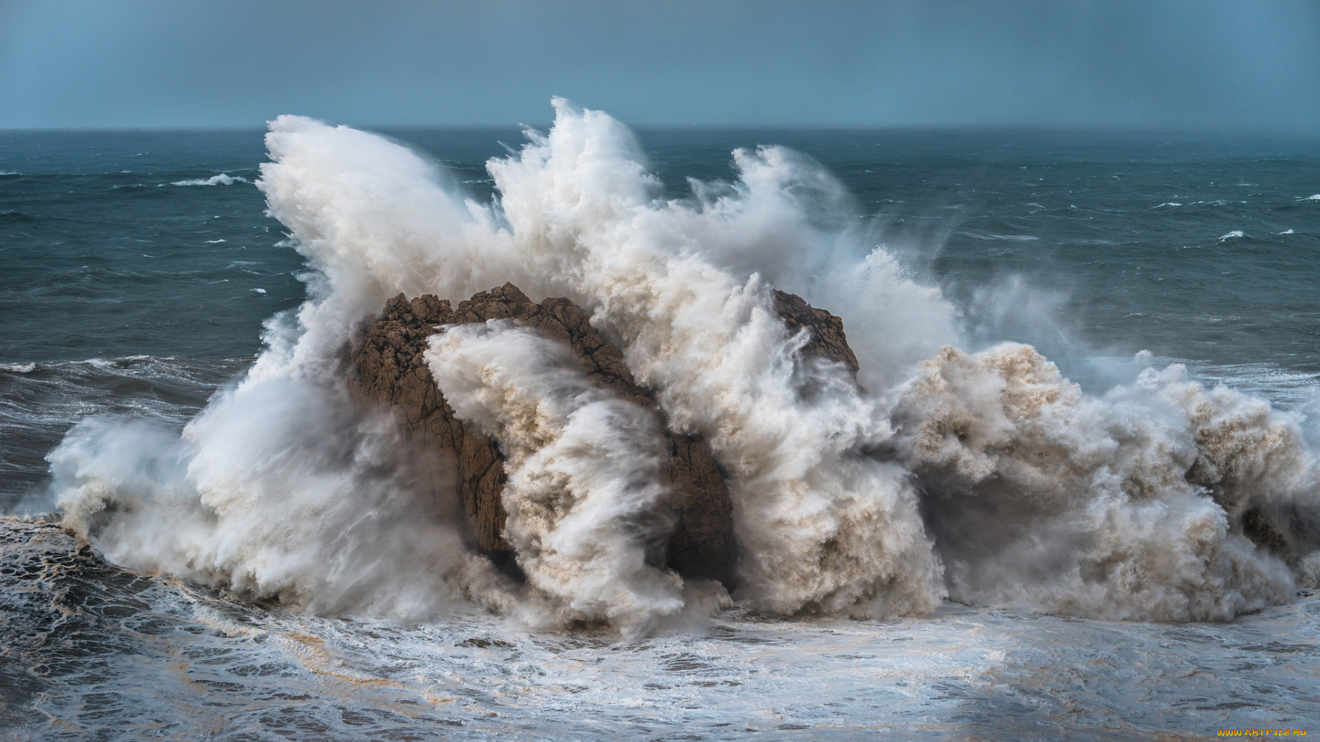 природа, стихия, океан, скалы, прибой