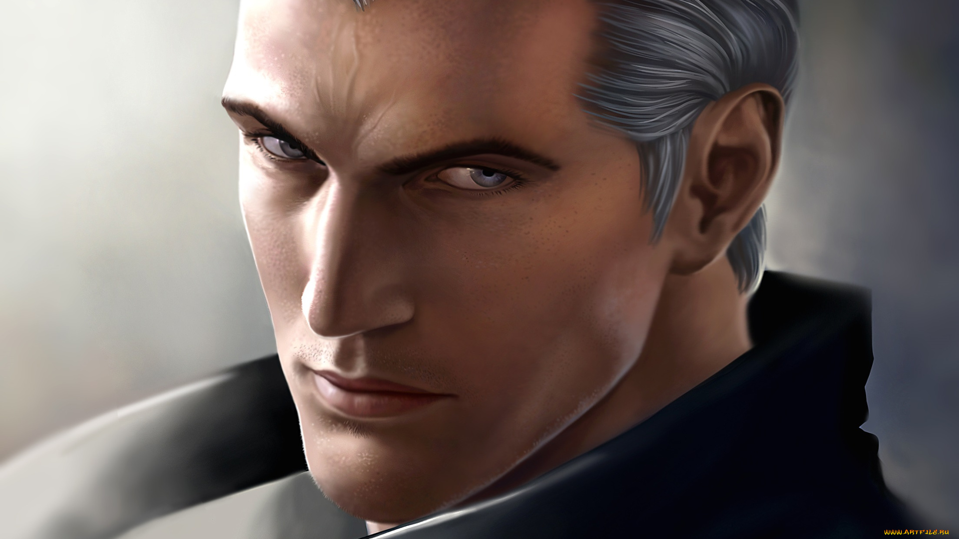 рисованное, люди, лицо, мужчина, парень, взгляд