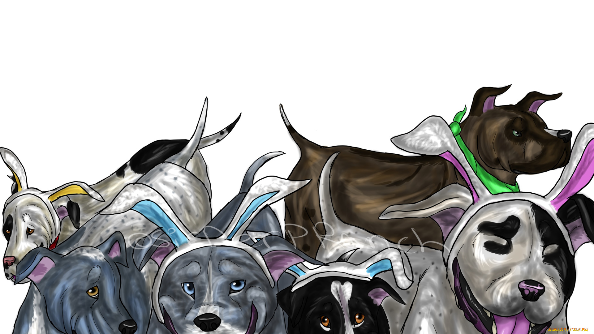 рисованное, животные, , собаки, собаки