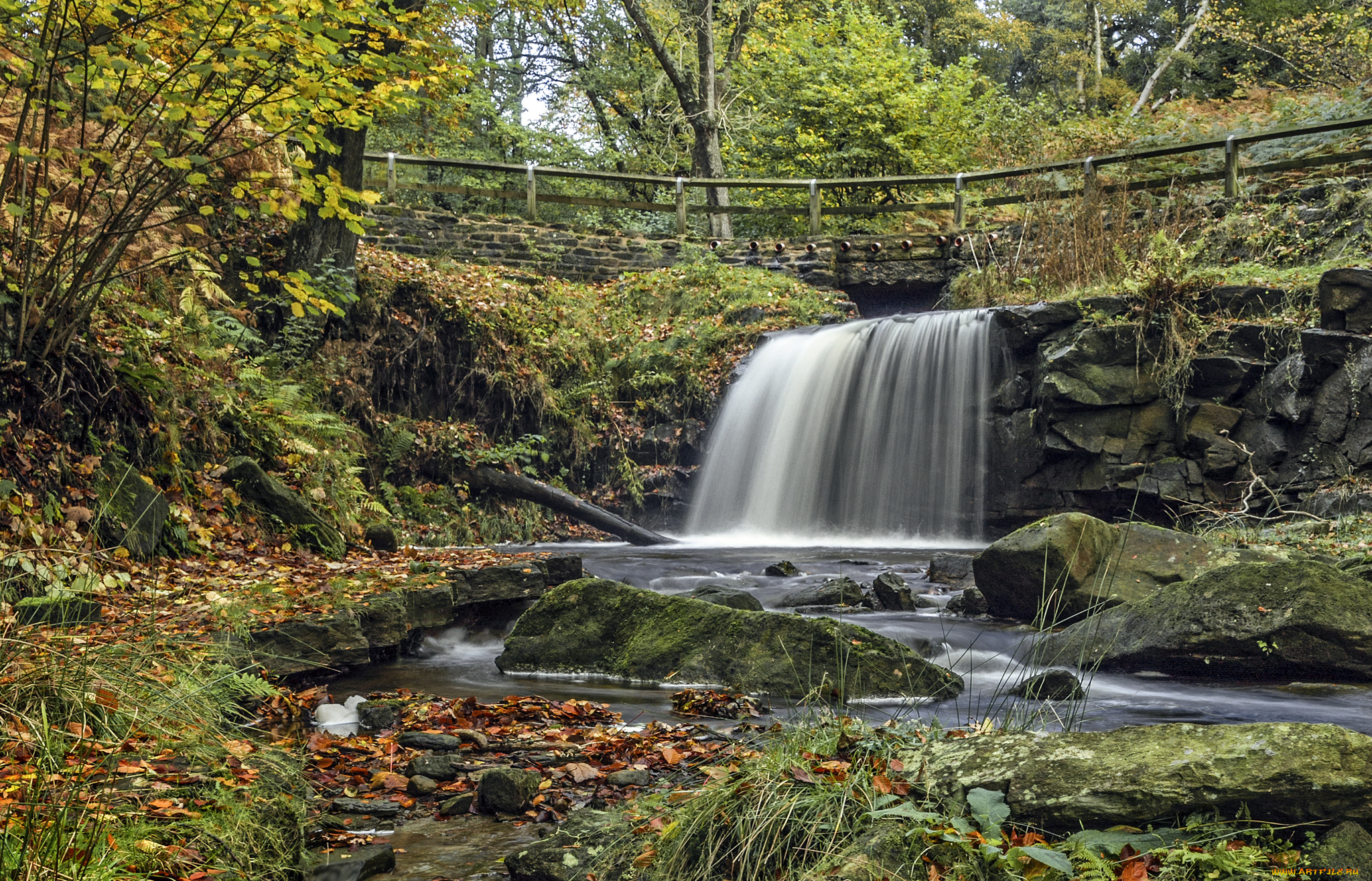 природа, водопады, водопад, река, лес