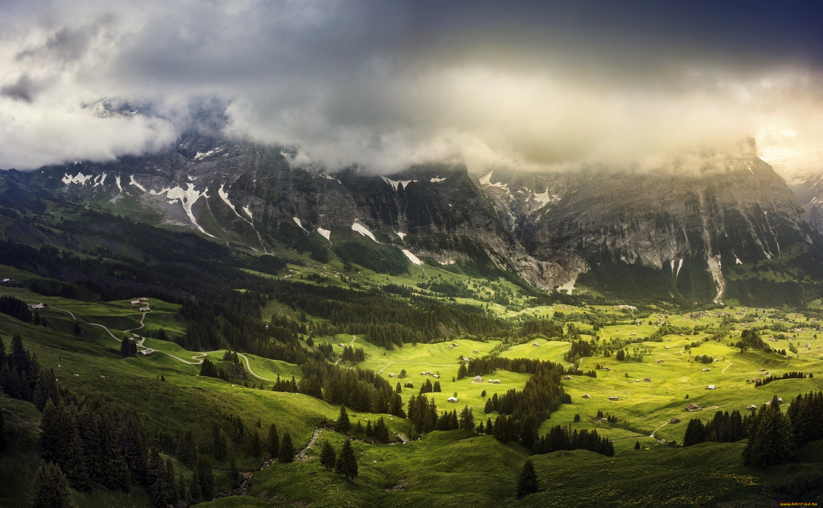 горы, в, швейцарии, природа, горы, в, швейцарии