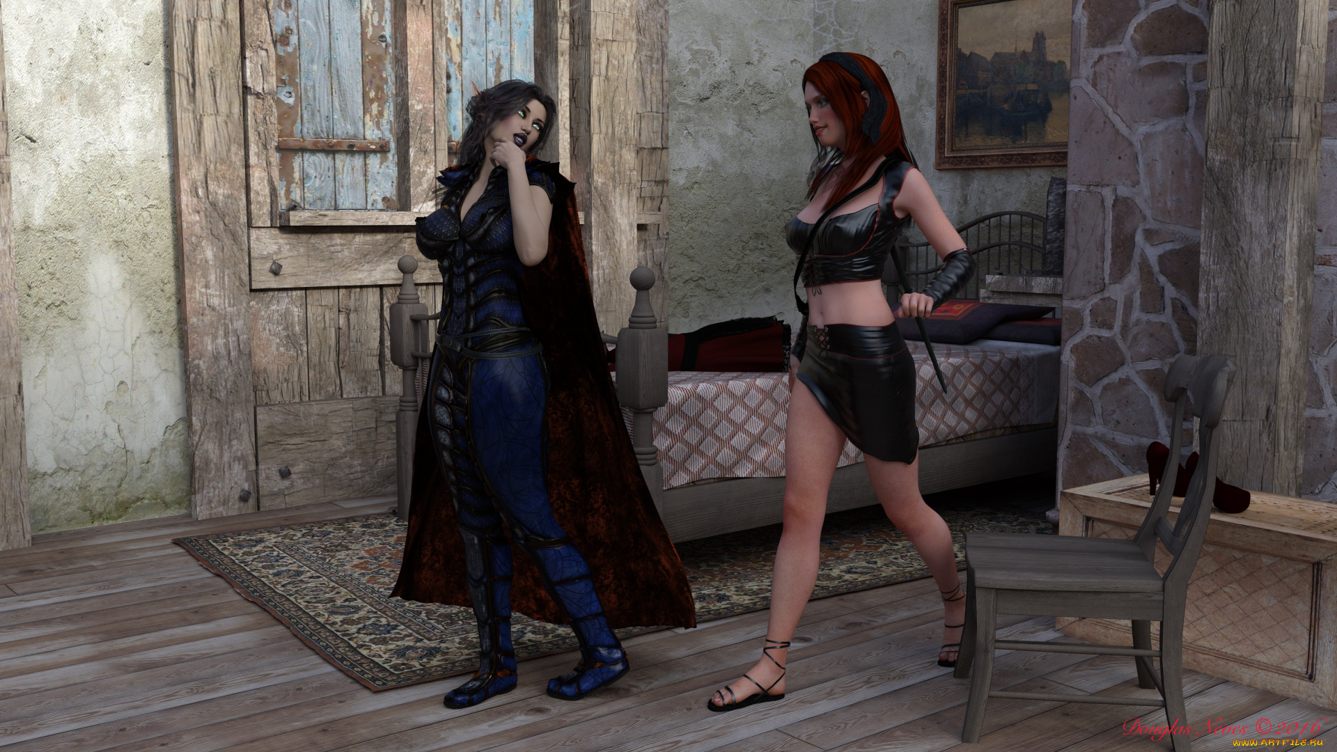 3д, графика, фантазия, , fantasy, девушки, взгляд, фон, существо