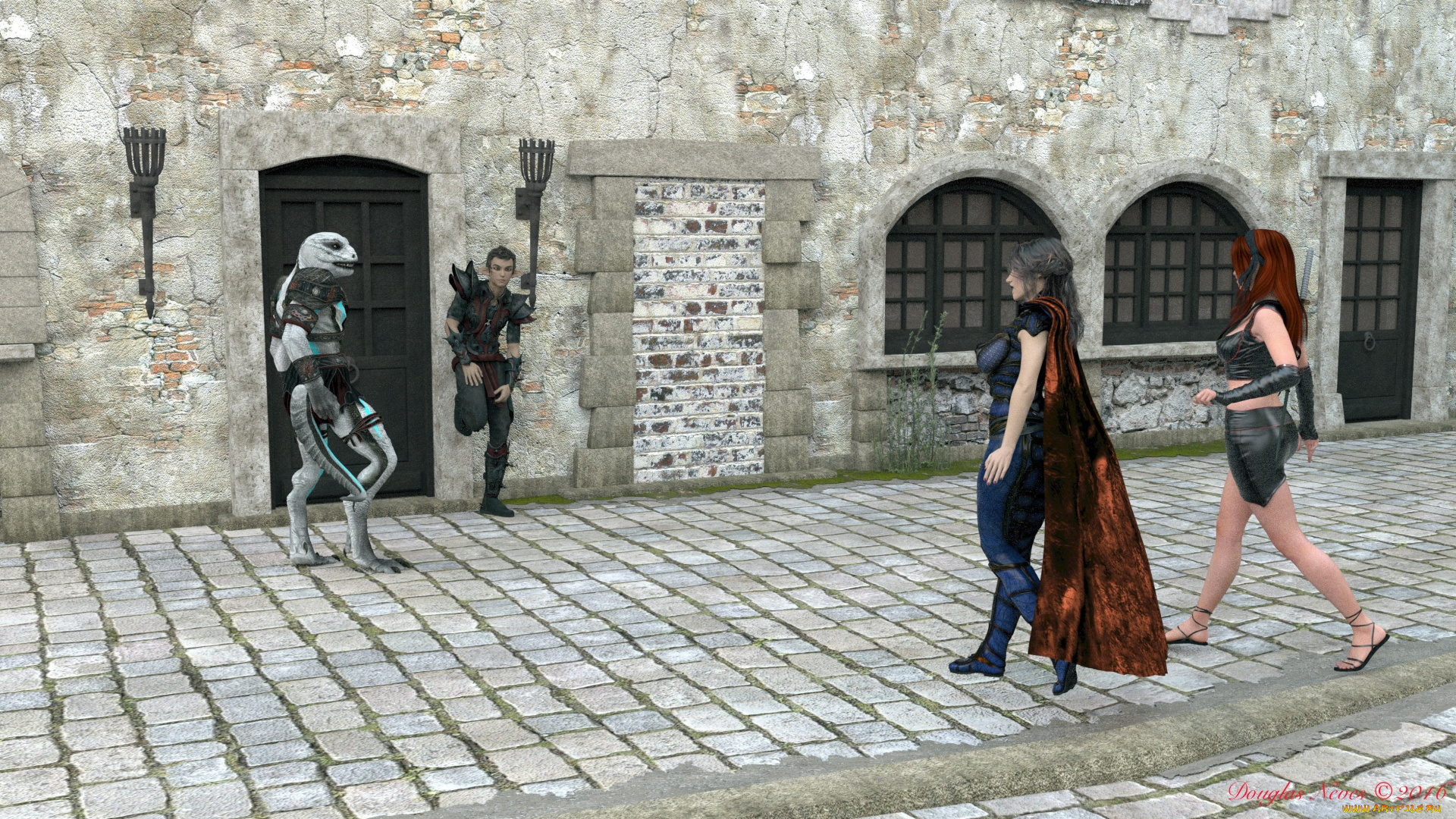 3д, графика, фантазия, , fantasy, девушки, взгляд, фон, существо