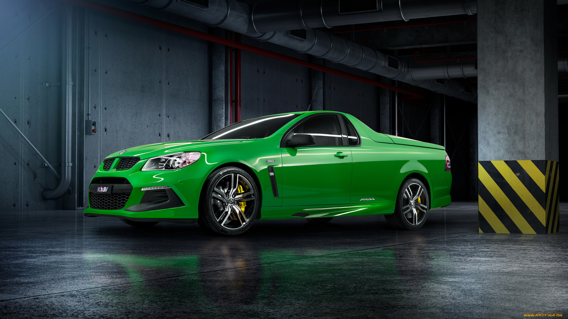 автомобили, holden, hsv, спортивный, автомобиль, зеленый, австралийские, пикап