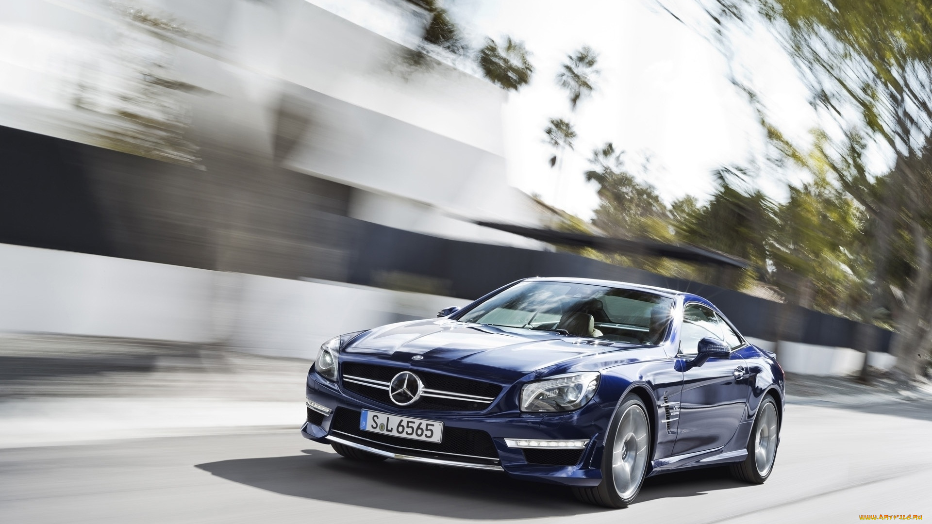 автомобили, mercedes-benz, мерседес, cl65, amg, синий, скорость, дорога