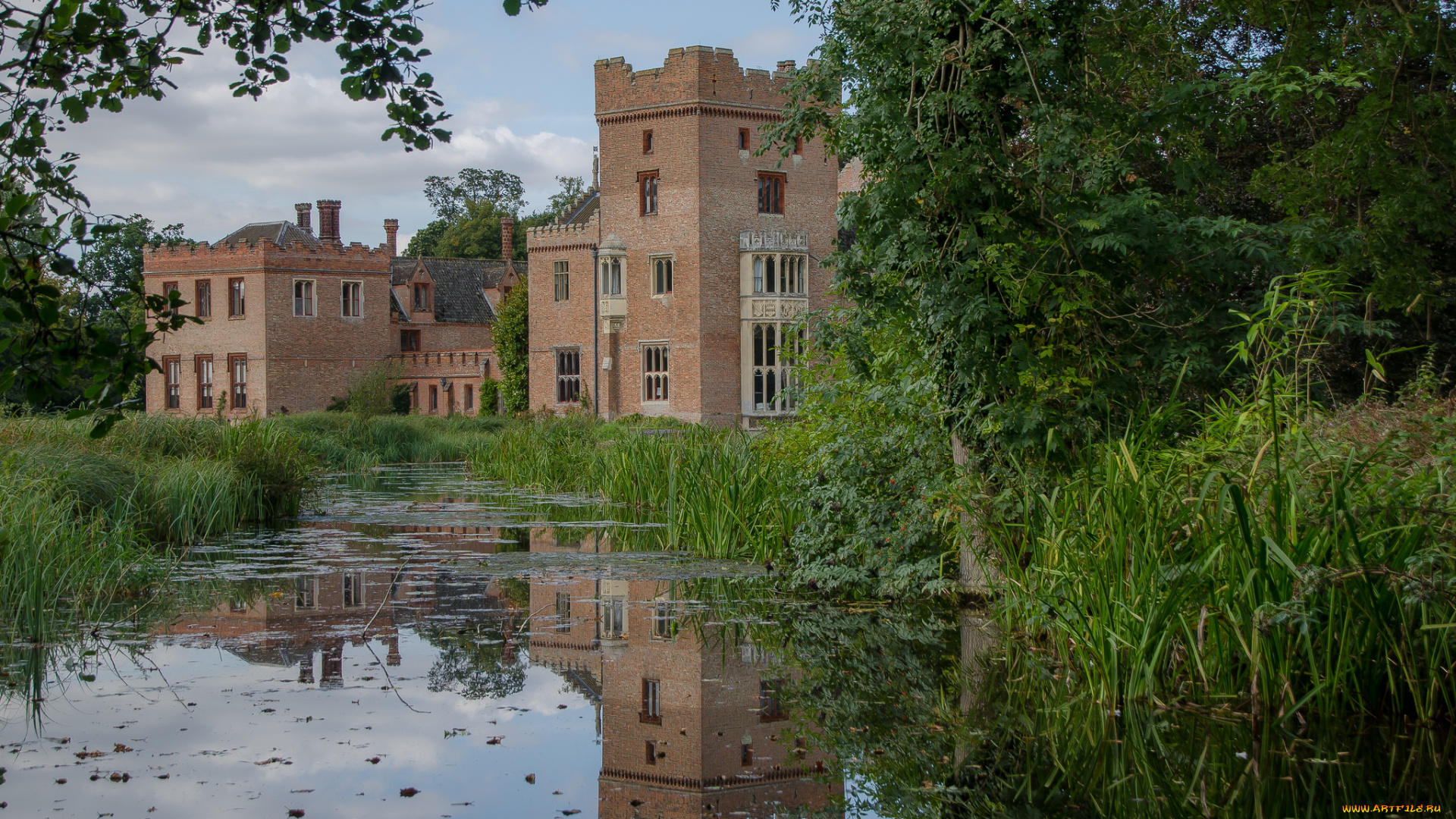 oxburgh, hall, города, замки, англии, замок, парк