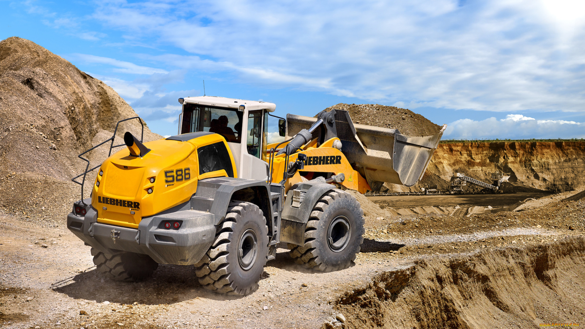 техника, фронтальные, погрузчики, liebherr